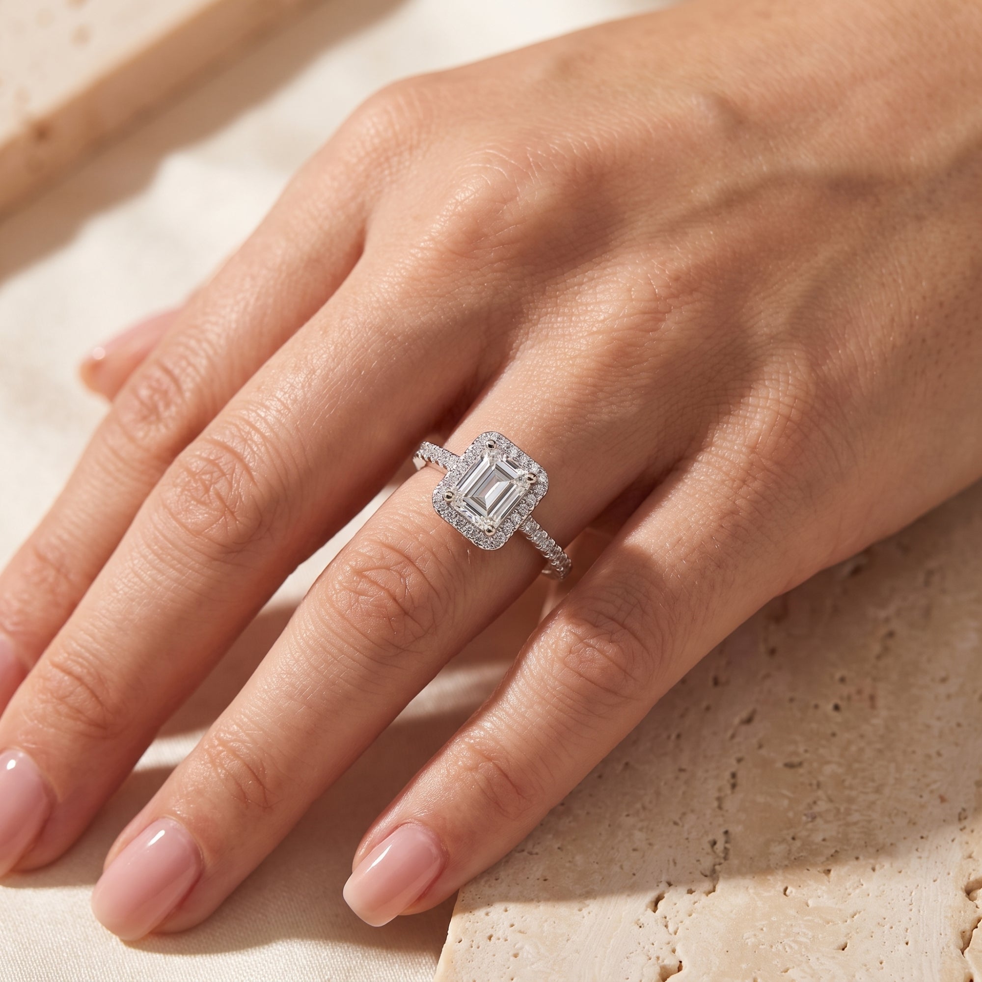 The Devotion Emerald Halo Ring