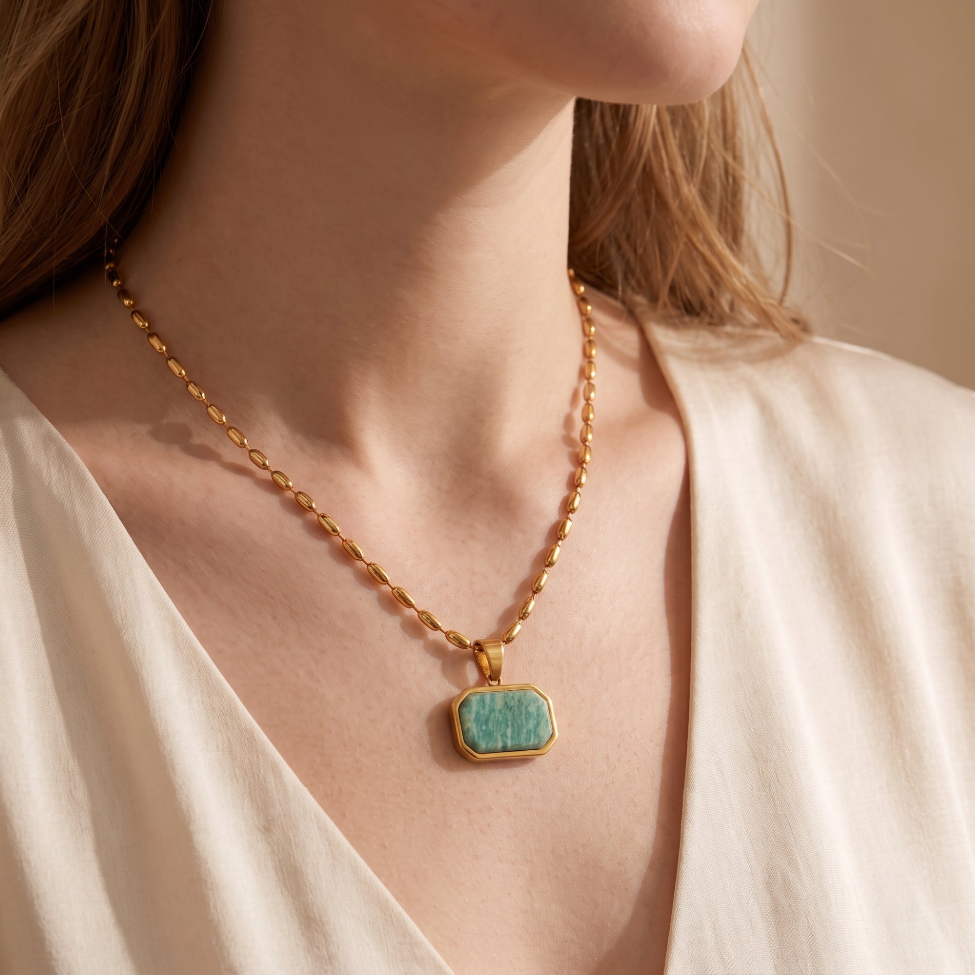 The Amazonite Pendant Necklace