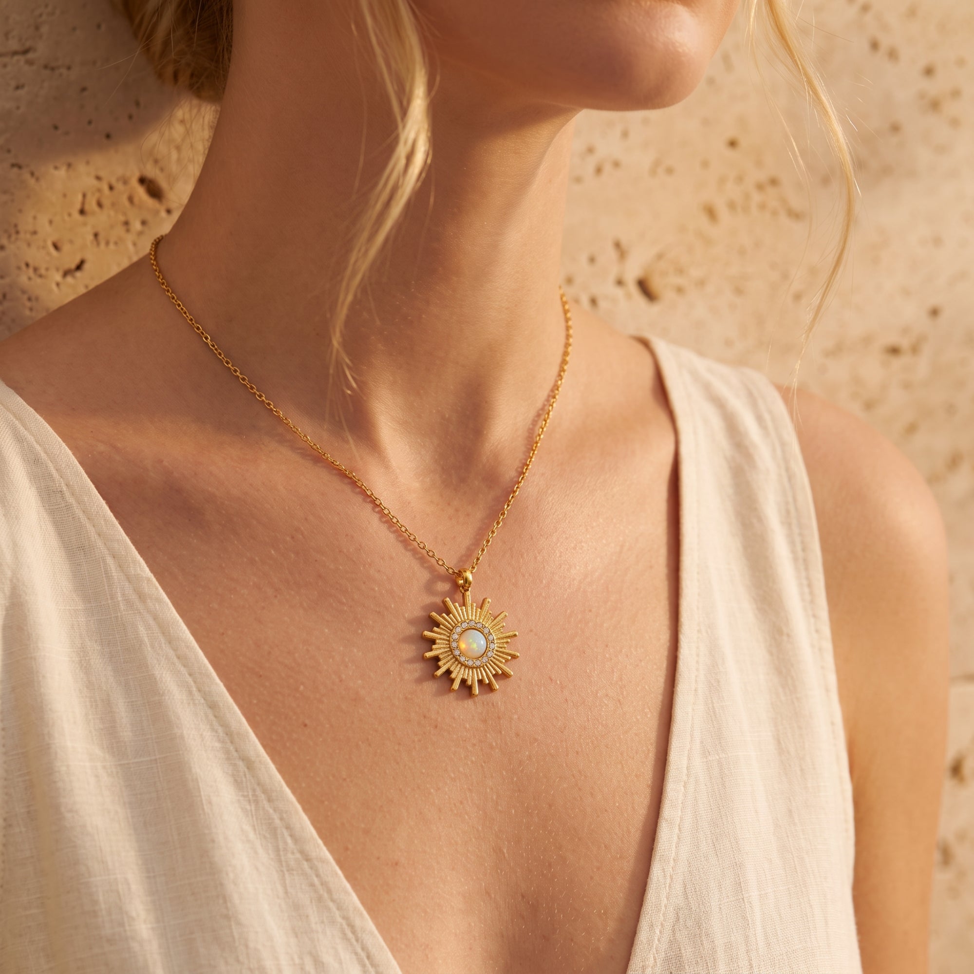 The Helios Opal Pendant Necklace