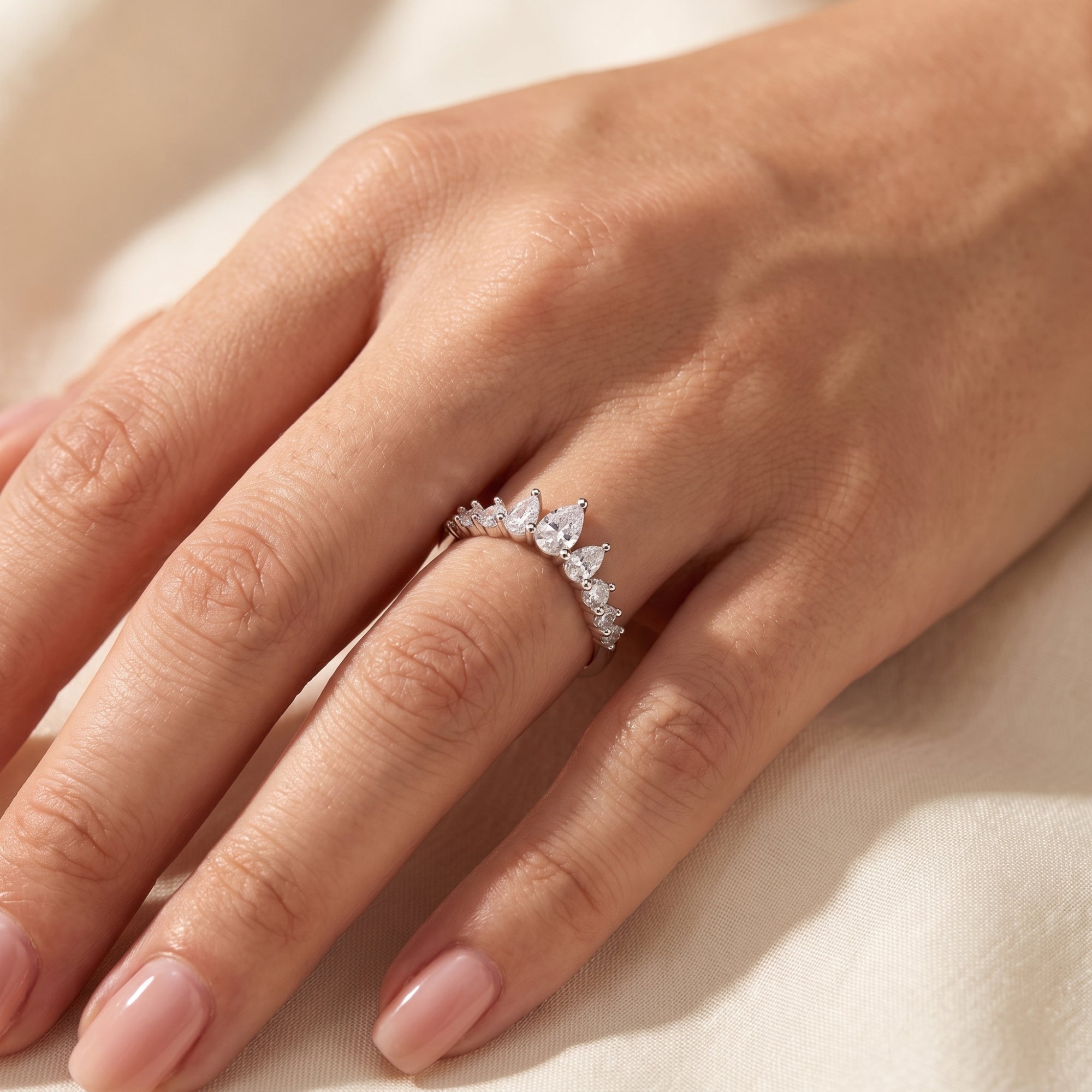 The Pear Tiara Ring