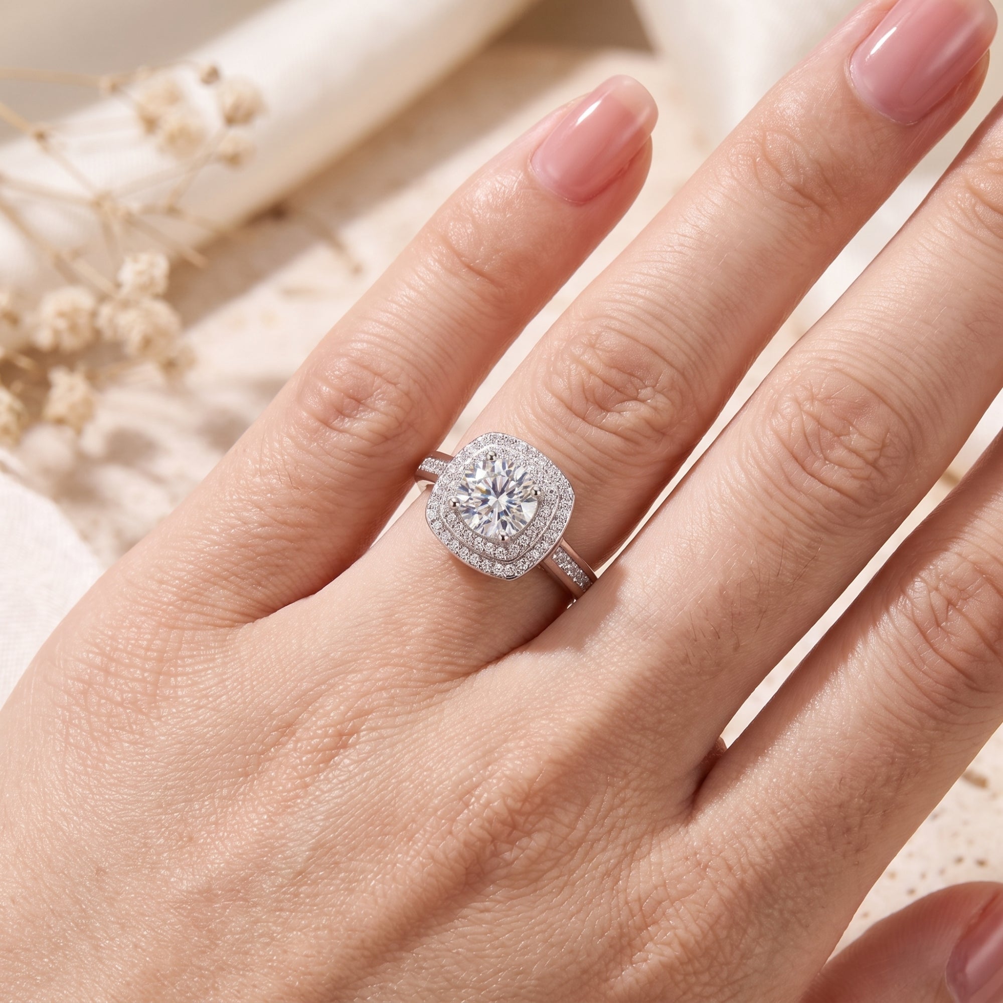 The Aria Double Halo Ring