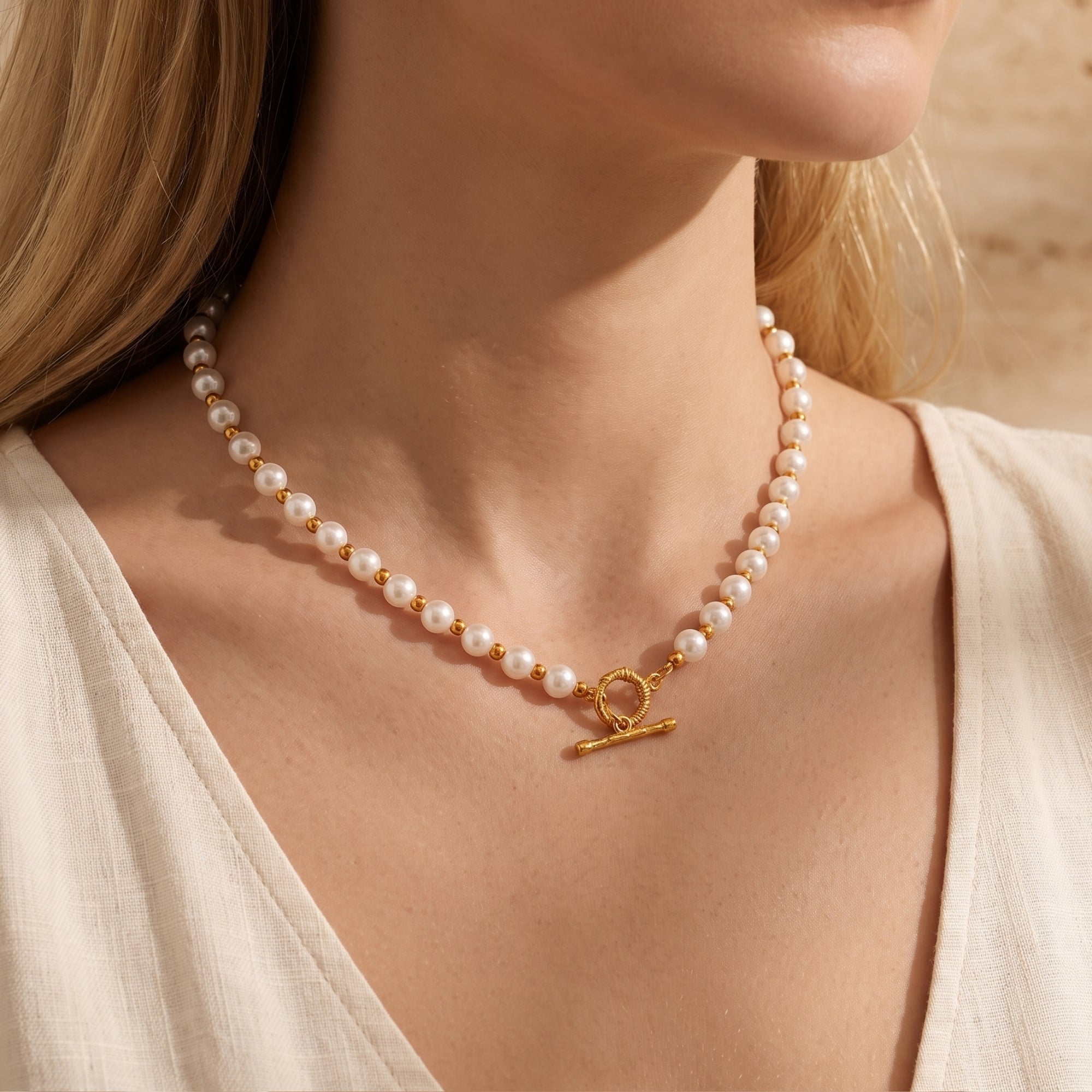 Le collier Solis Pearl à fermoir coulissant