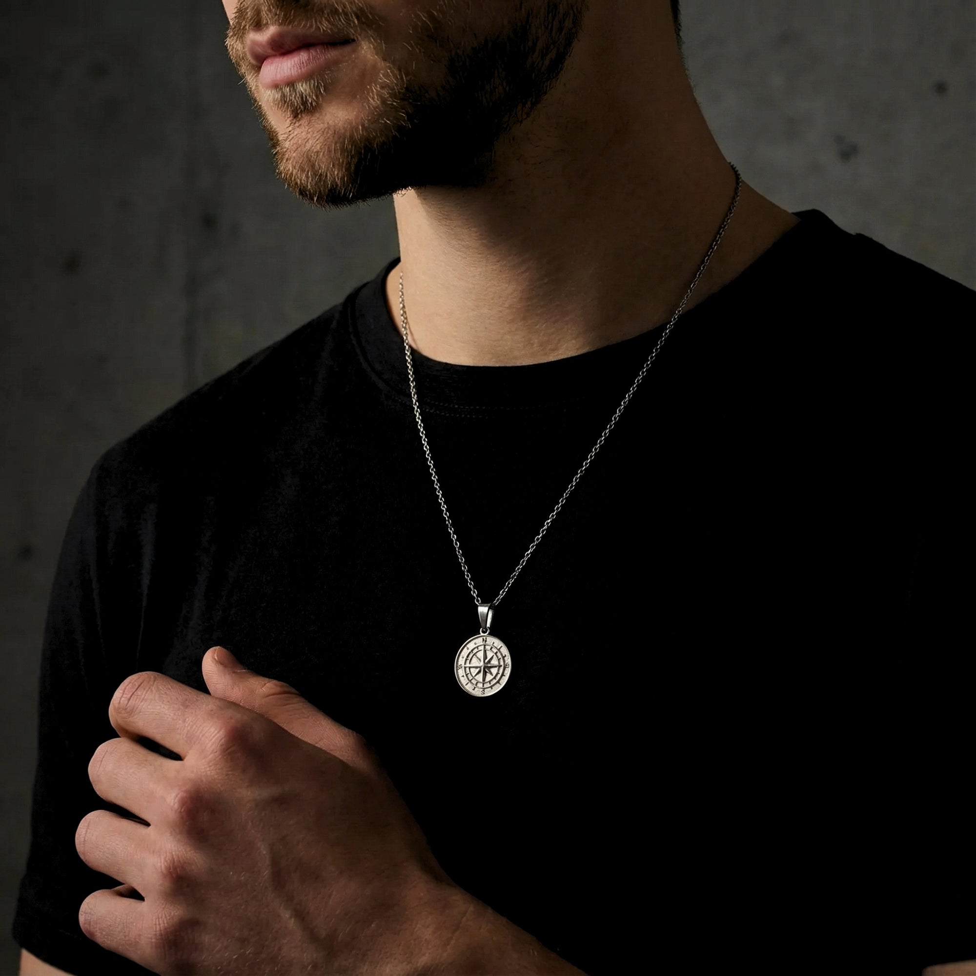 Navigator Compass Pendant - Silver