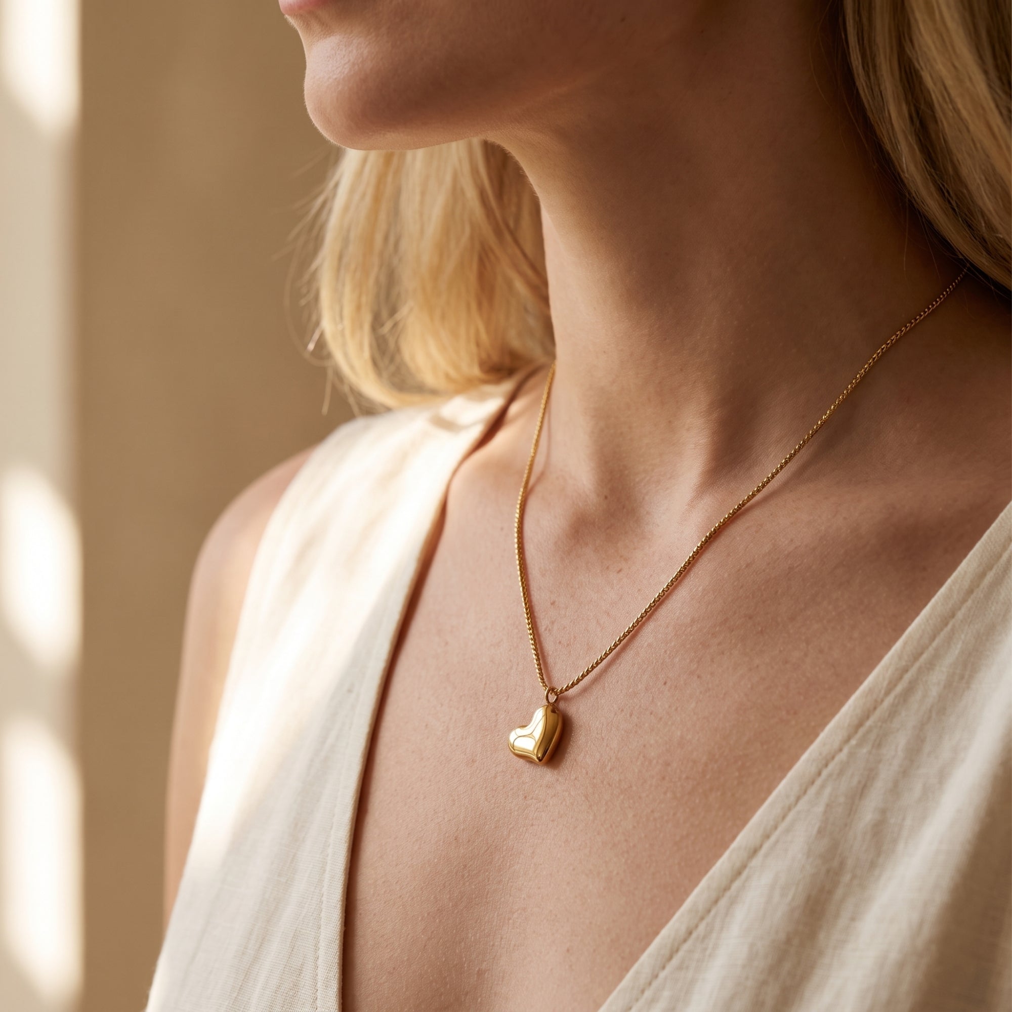 The Puffed Heart Pendant Necklace