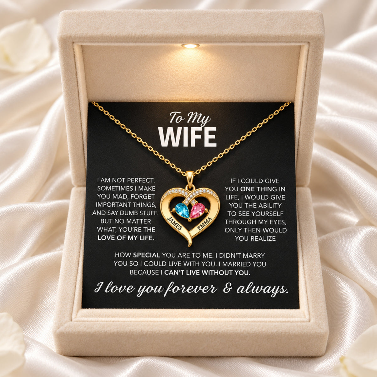 The Dual Birthstone Heart Necklace