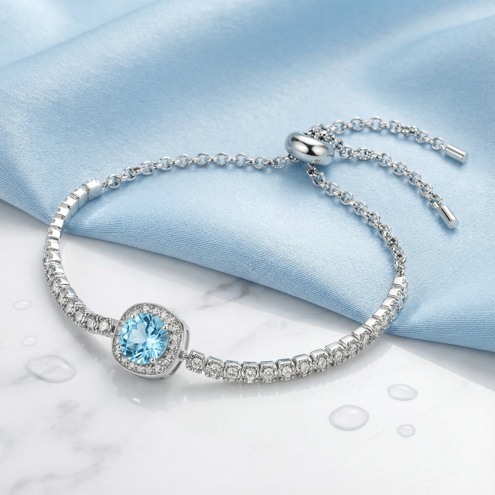 The Celestia Halo Bracelet - S925 Sterling Silver