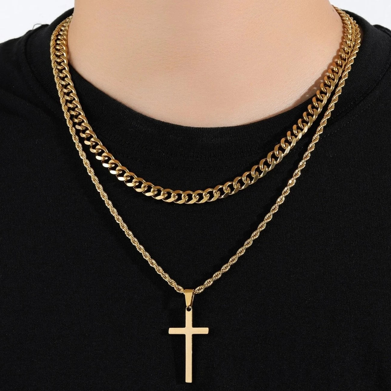 Necklaces for Women European And American Fashion Simple Personality  Overbearing Men Street Style Stainless Steel Double Smooth Line Pendant  Necklace Valentines Day Decor - Walmart.com