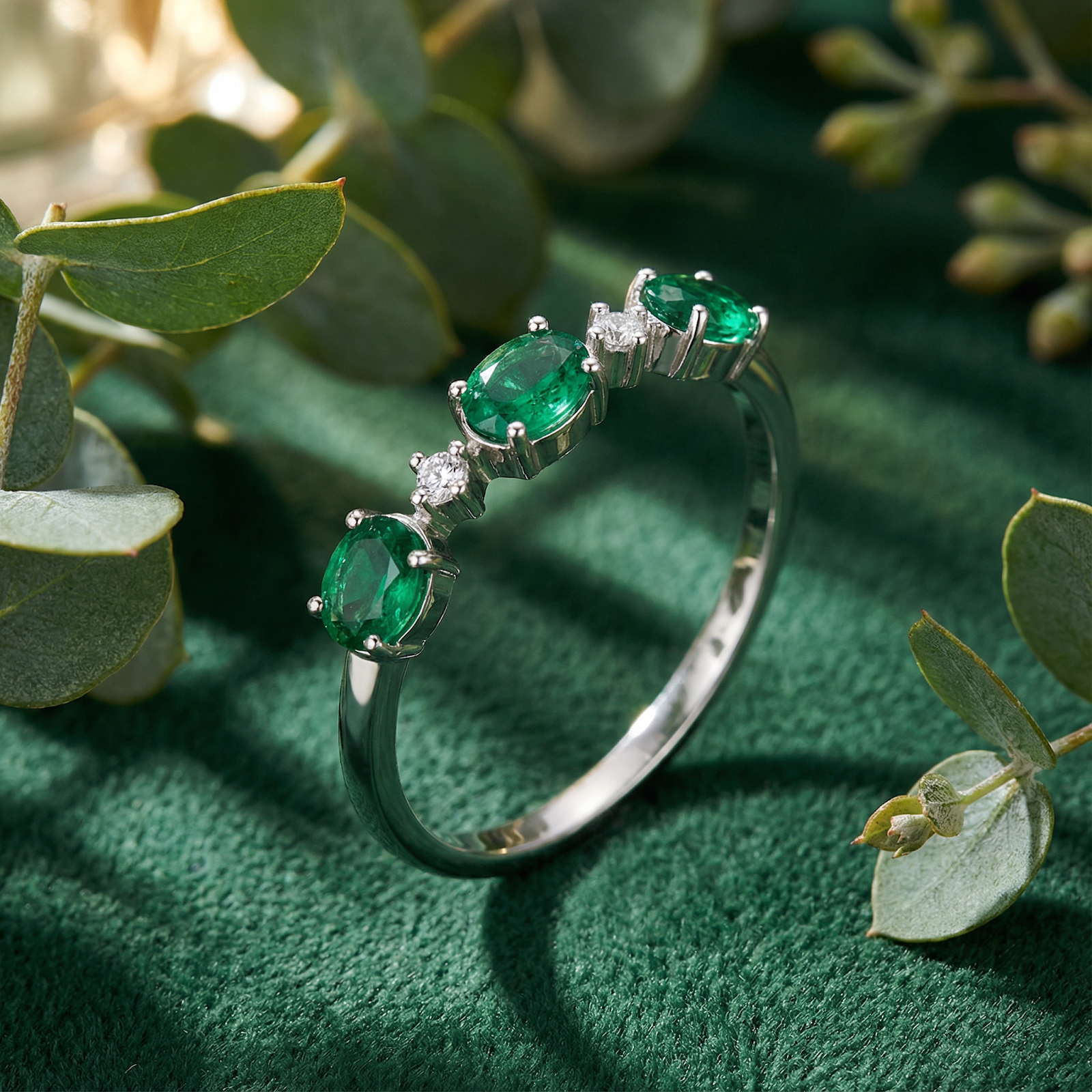 The Viridian Bypass Ring - S925 Sterling Silver