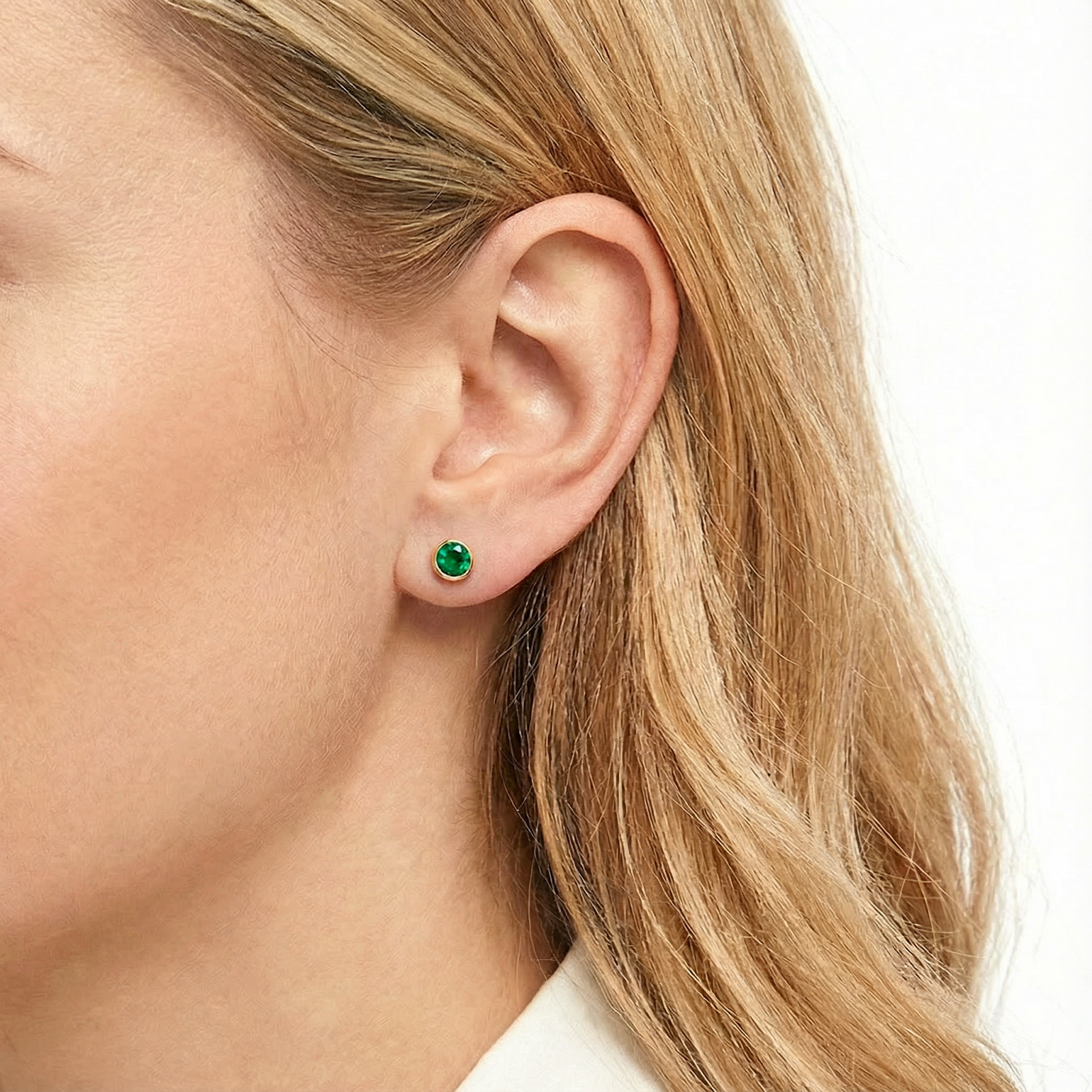 The Verdantia Bezel Studs - 18K Gold Vermeil