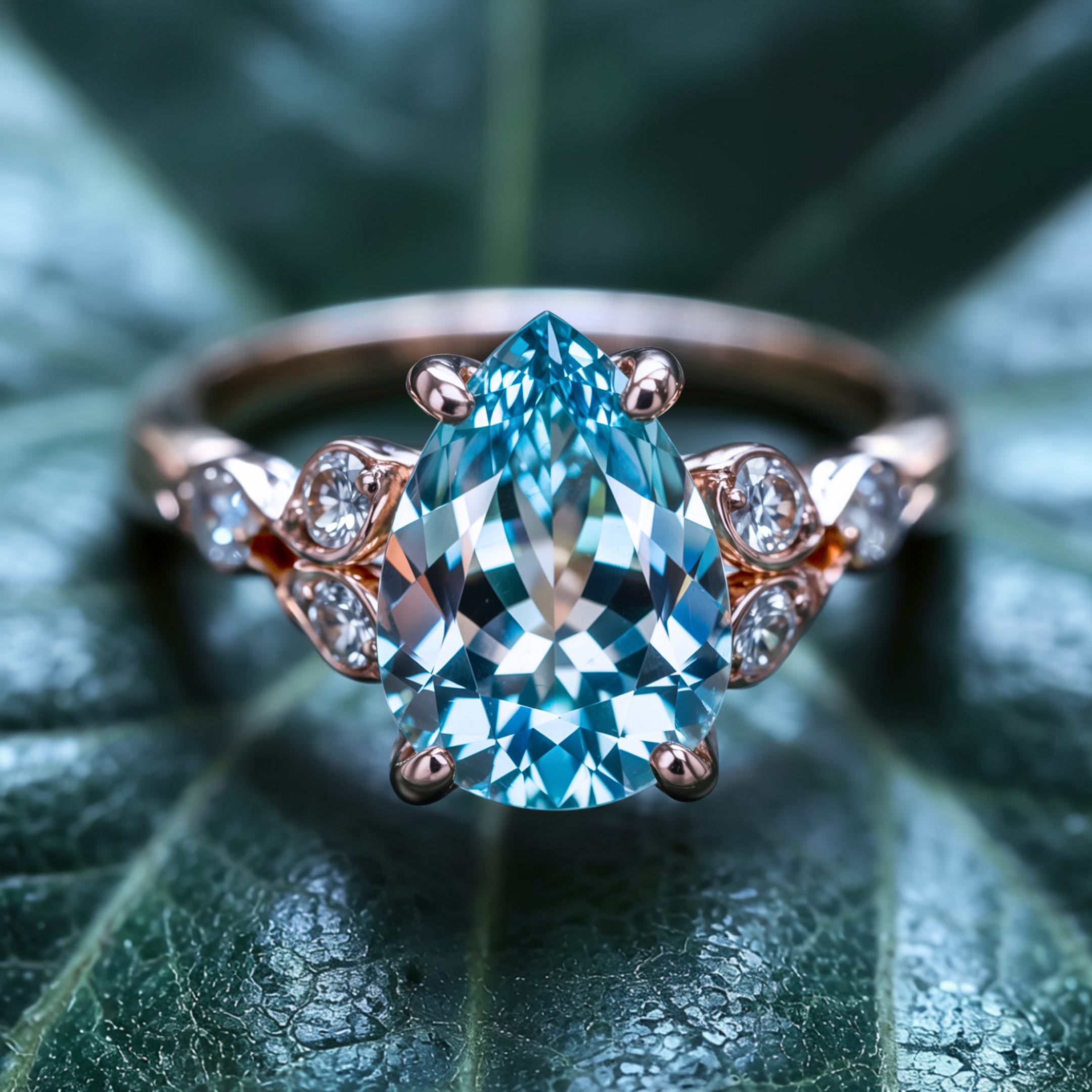 The Katalina Pear Cut Moissanite Ring
