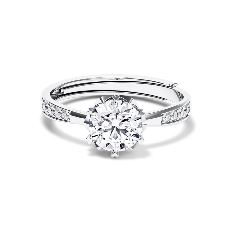 S925 Sterling Silver Sparkling Moissanite Platinum Plated Ring(No.6)