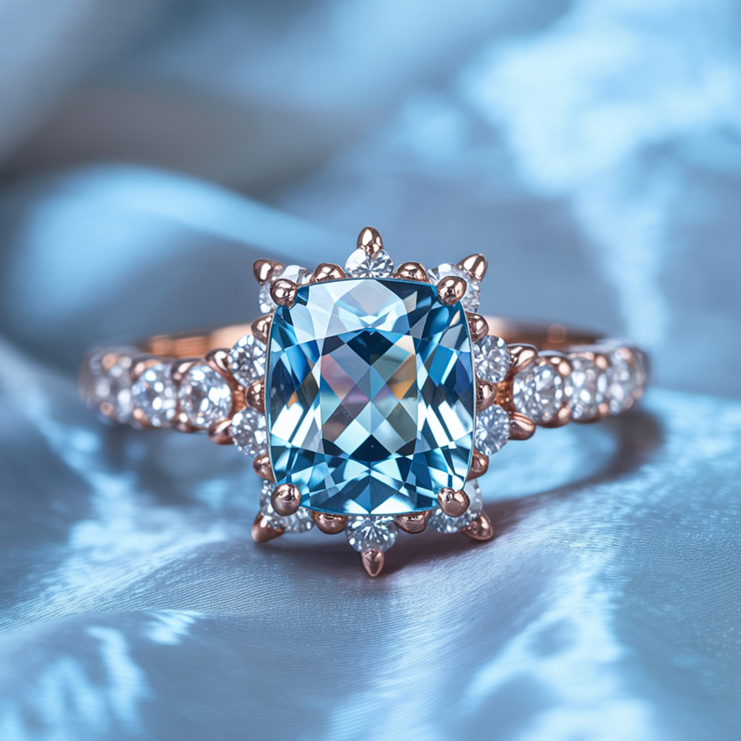 The Caterina Cushion Cut Moissanite Ring