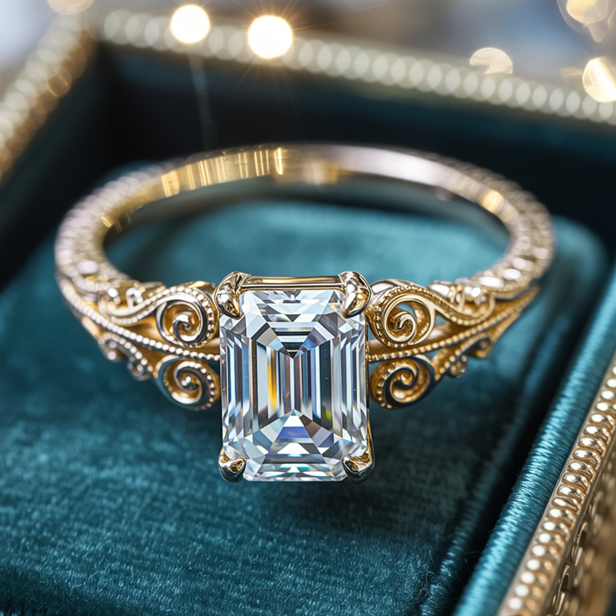 The Adelina Rae – Vintage Moissanite Ring