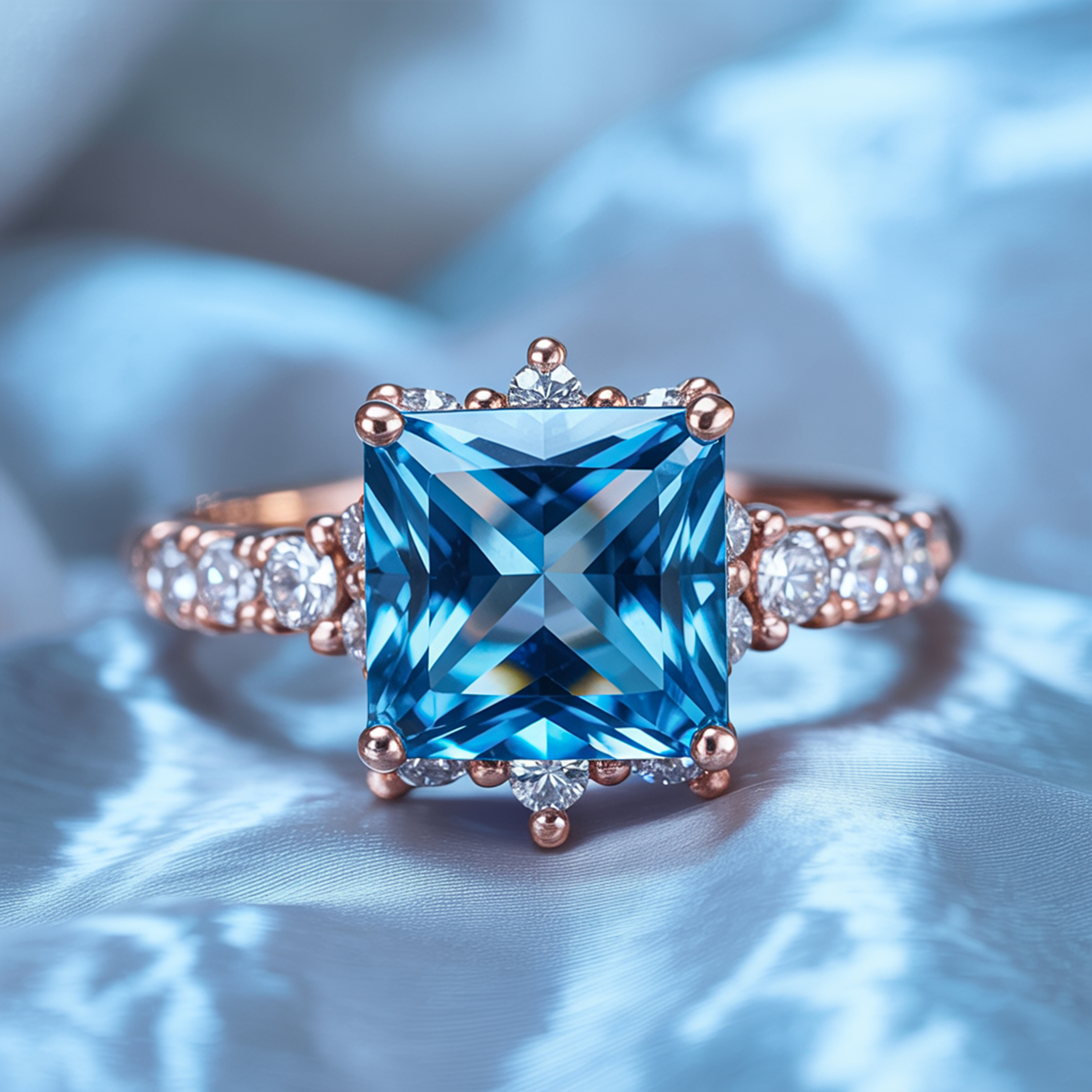 The Caterina 4CT Princess Cut Moissanite Ring