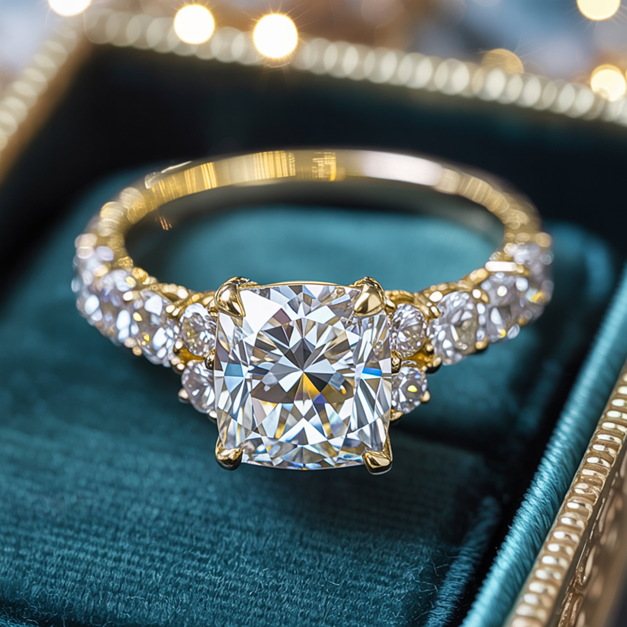 The Adelina Rae — Cushion Cut Moissanite Ring