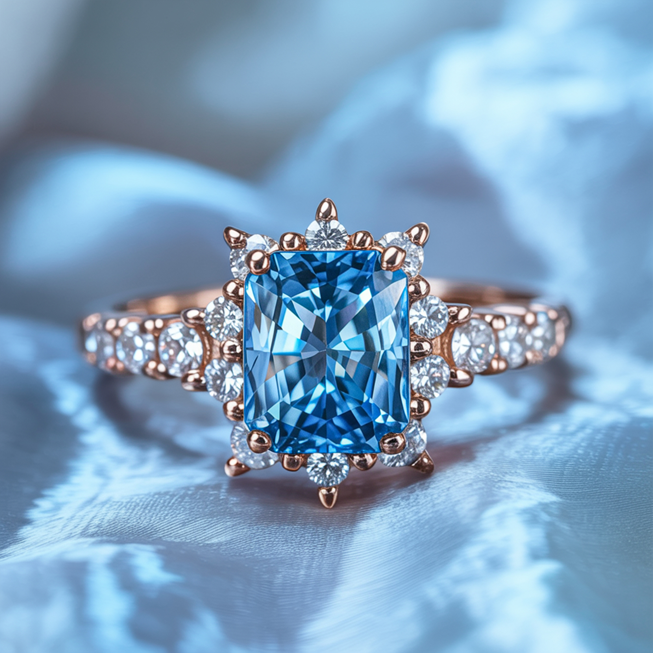 The Caterina Radiant Cut Moissanite Ring