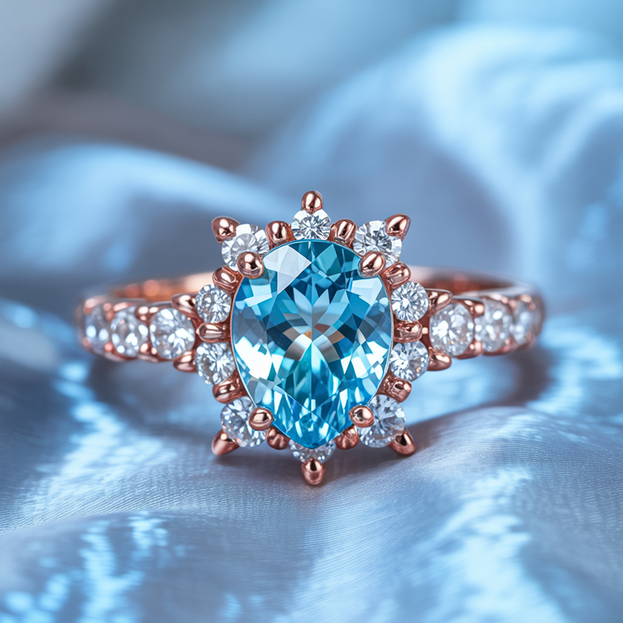 The Caterina Pear Cut Moissanite Ring