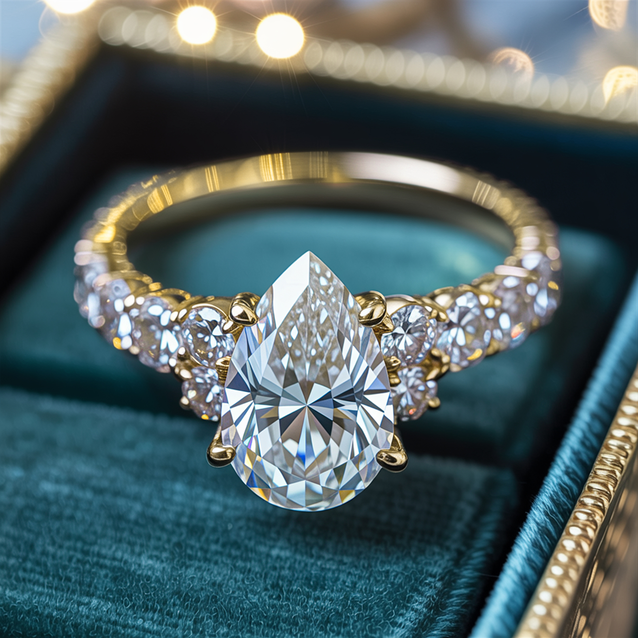 The Adelina Rae — Pear Cut Moissanite Ring