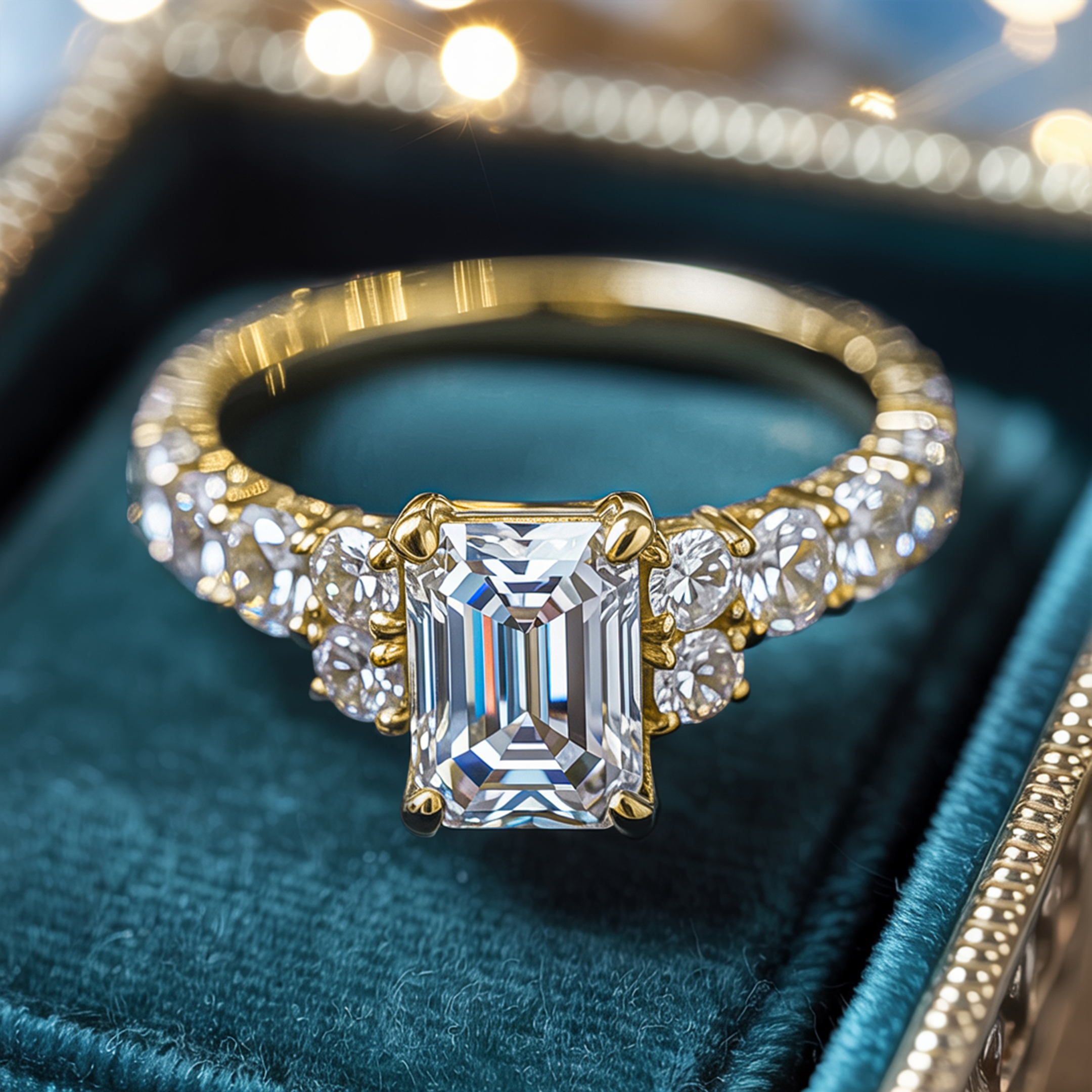 The Adelina Rae 1CT Emerald Cut Moissanite Ring