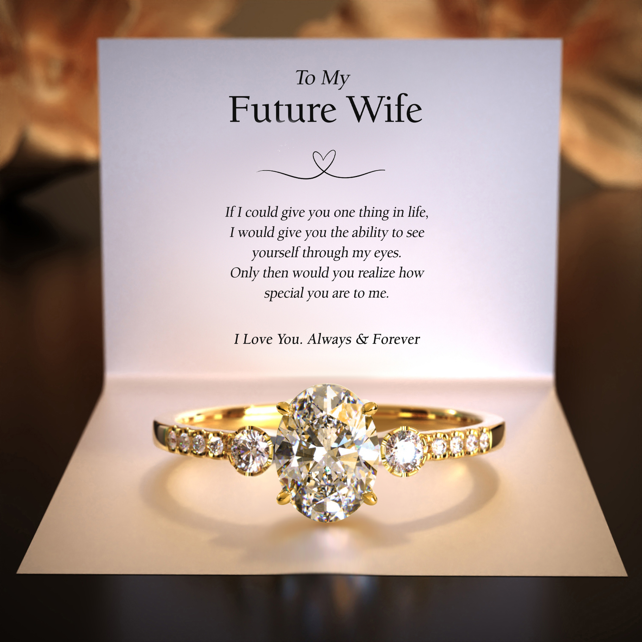 The Luna 1CT Oval Cut Moissanite Ring