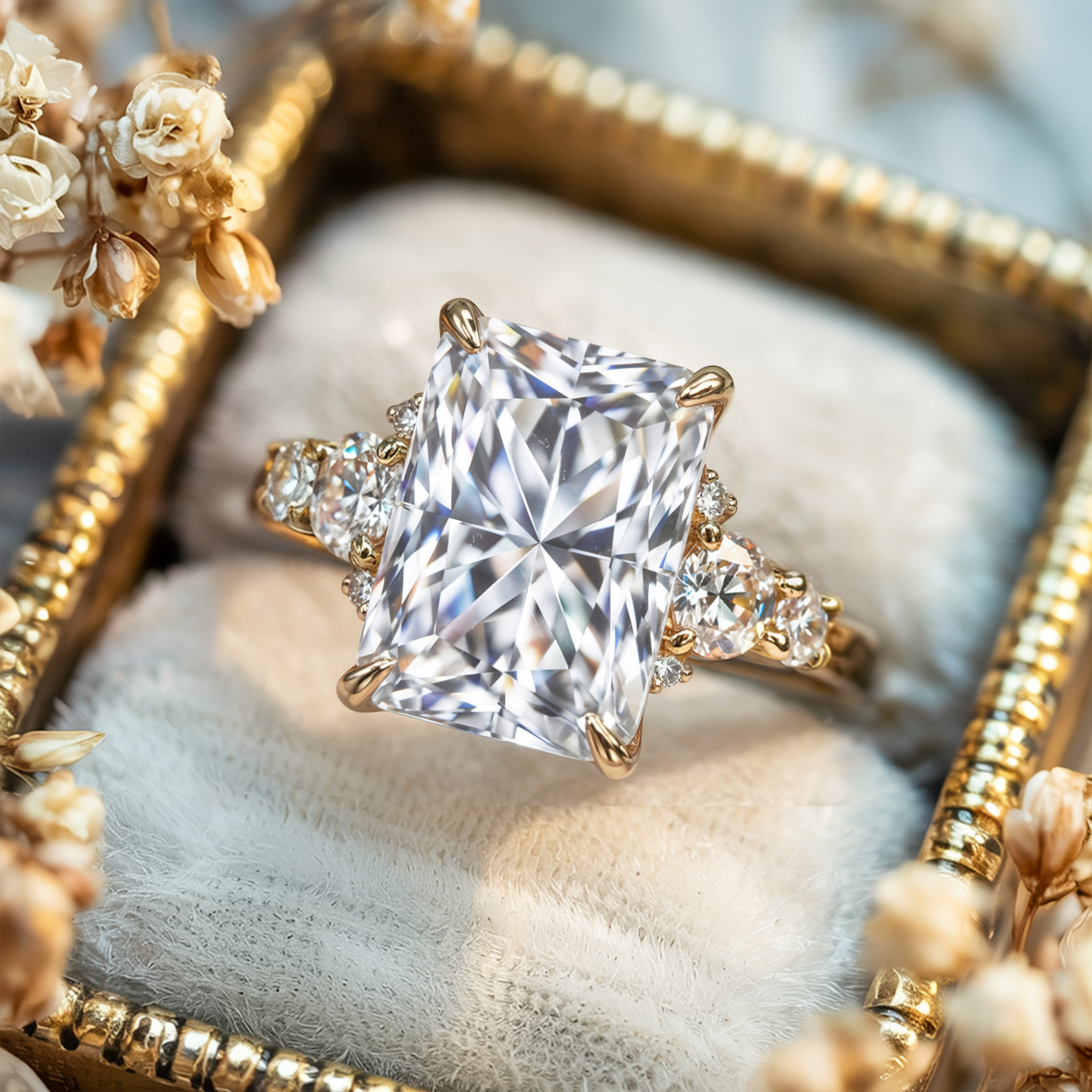 The Bella Jewel Radiant Cut Moissanite Ring