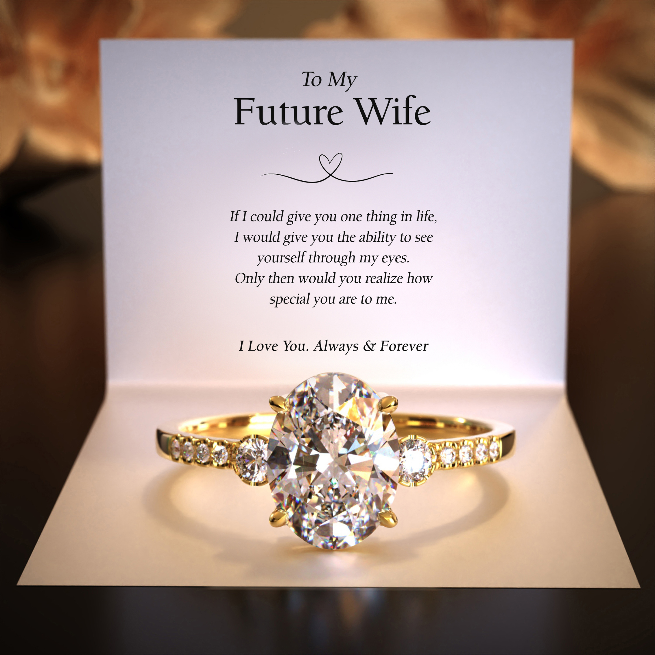 The Luna 4CT Oval Cut Moissanite Ring | To My Future Wife