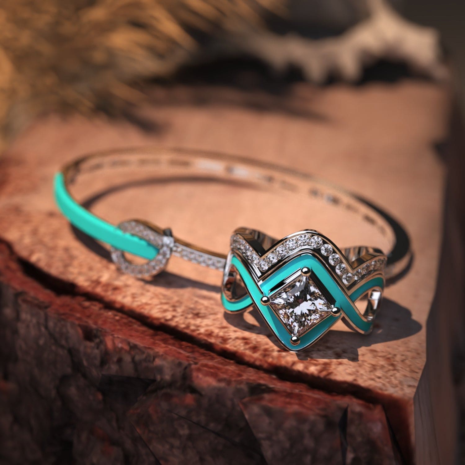The Ocean Wave: conjunto de 2 anillos y pulseras en plata de ley S925