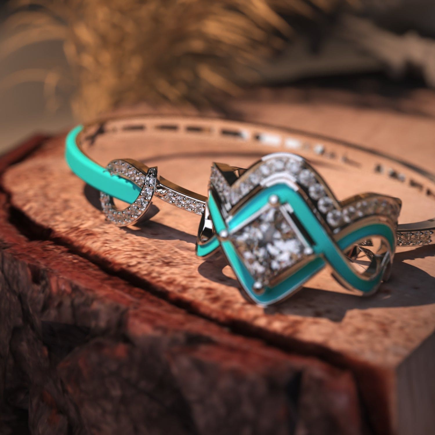 The Ocean Wave: 2-Piece Ring + FREE Bracelet - S925 Sterling Silver