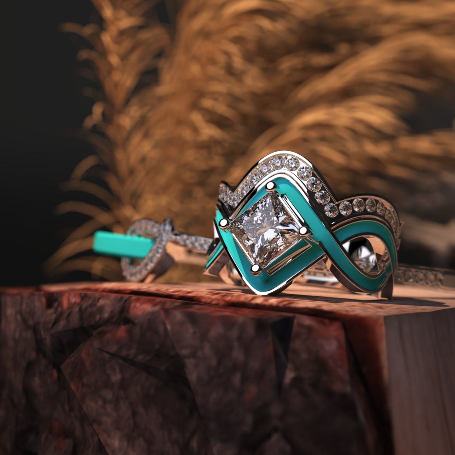 The Ocean Wave: 2-Piece Ring + FREE Bracelet - S925 Sterling Silver