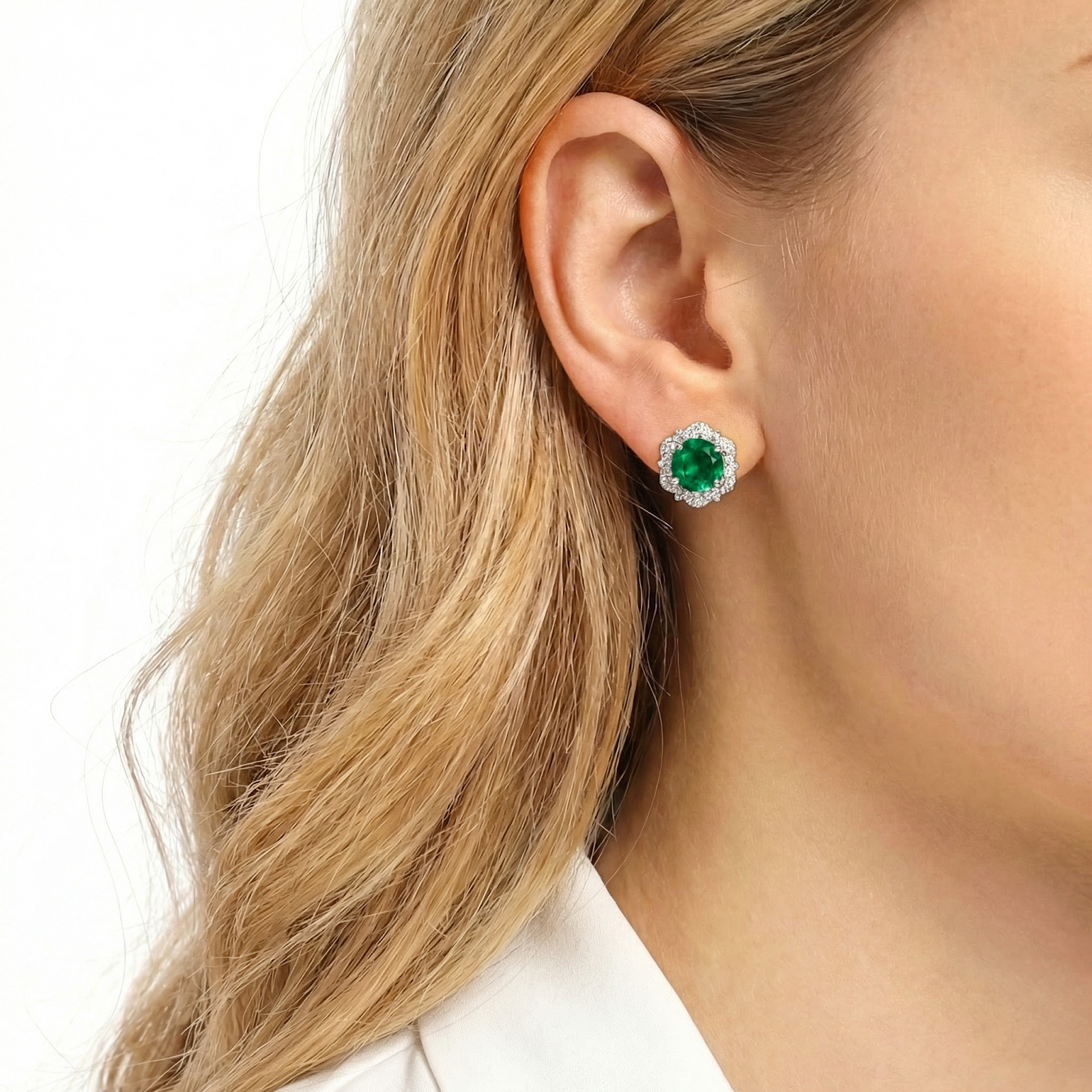 The Valeriana Halo Studs - S925 Sterling Silver