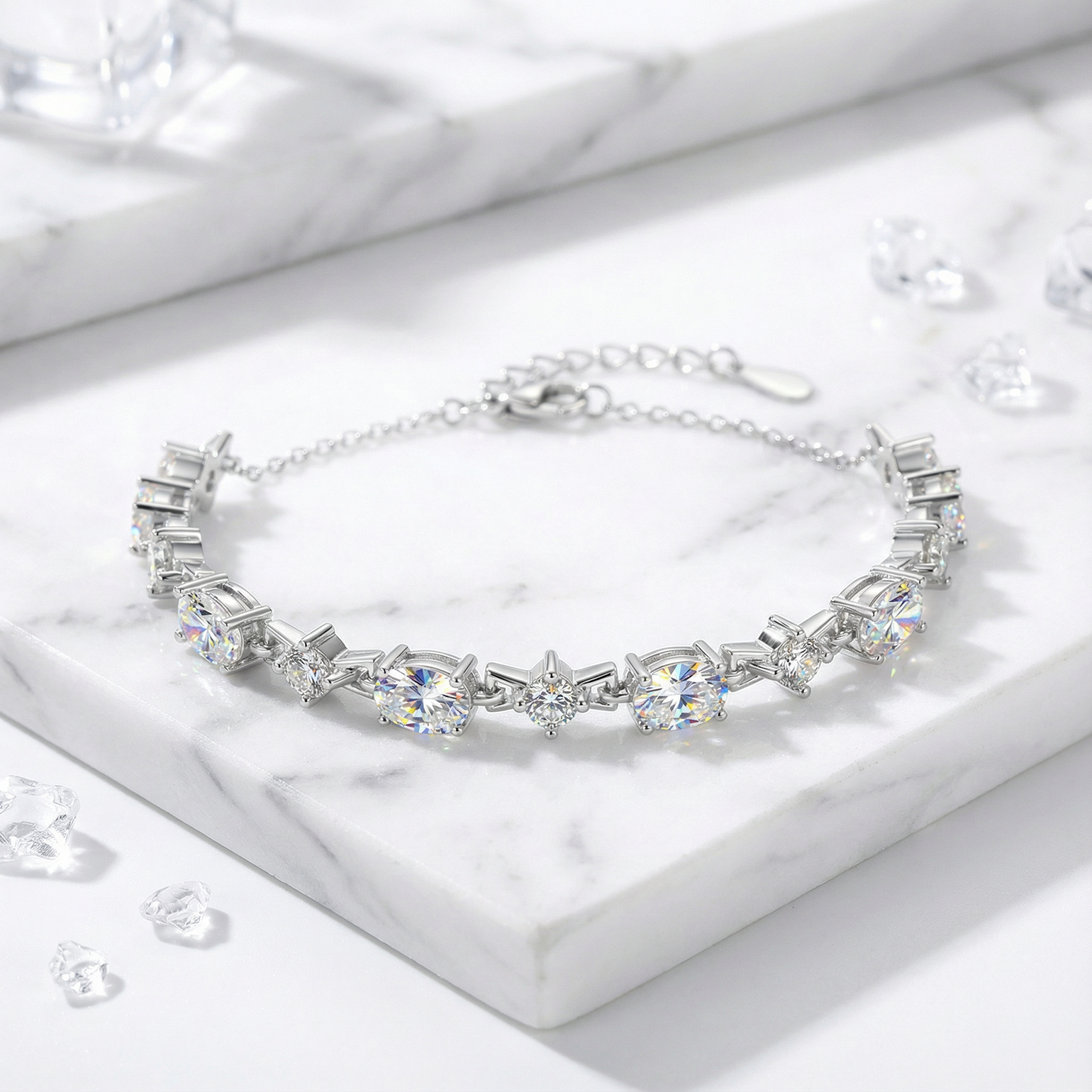 The Sylvaine Station Bracelet - S925 Sterling Silver