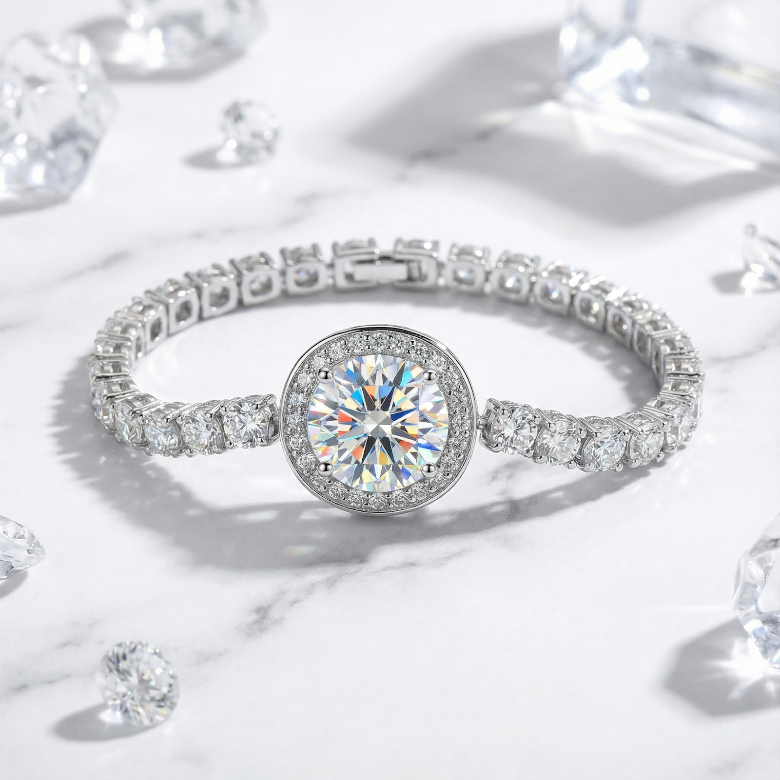 The Isaraea Halo Bracelet - S925 Sterling Silver