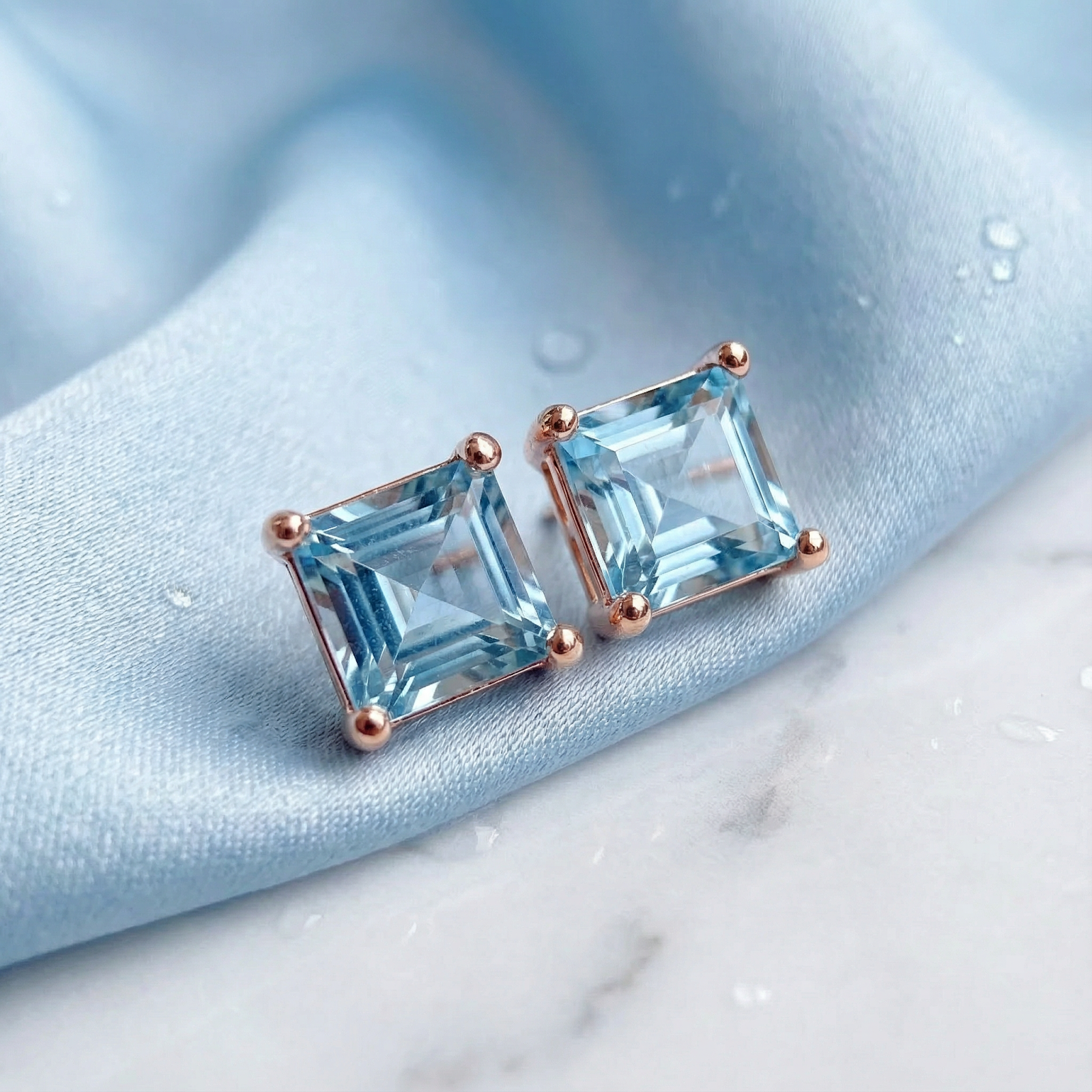 The Calypso Princess Studs - 18K Rose Gold Vermeil