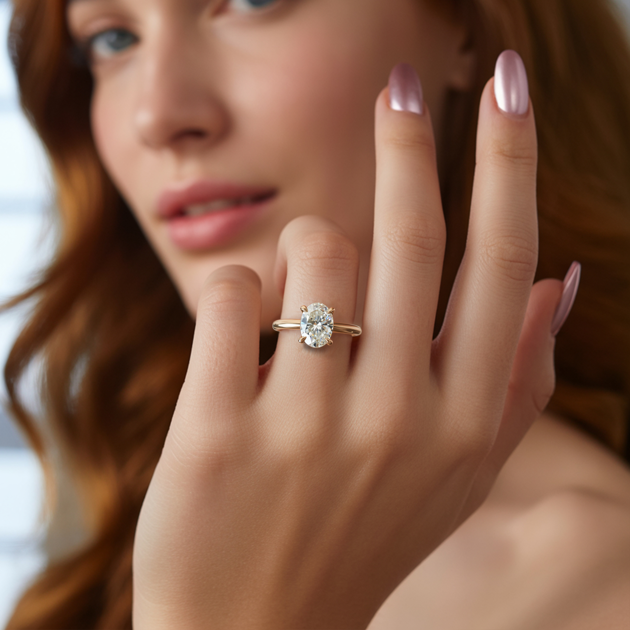 The Celestine - Solitaire Moissanite Ring
