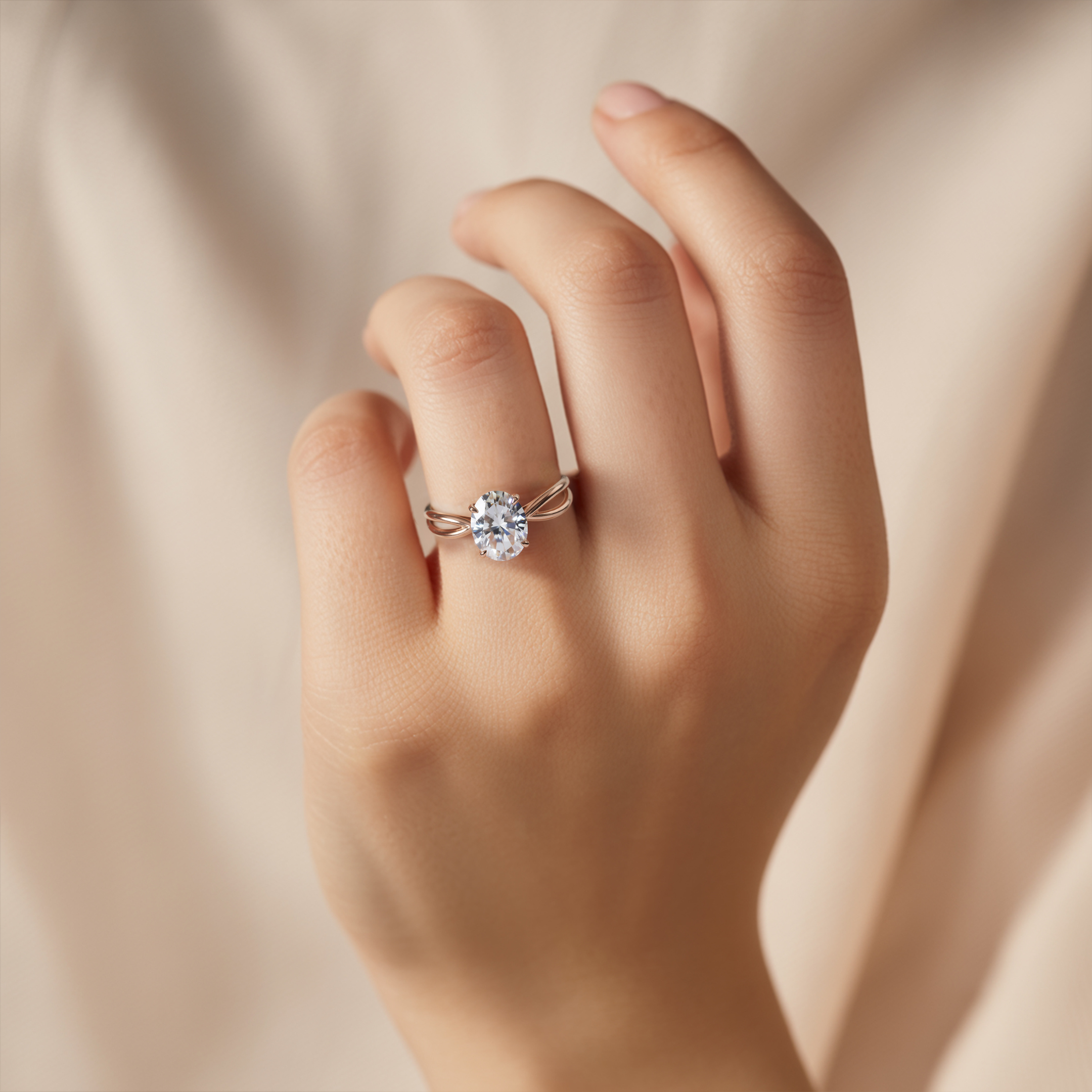 The Luna - Infinity Moissanite Ring