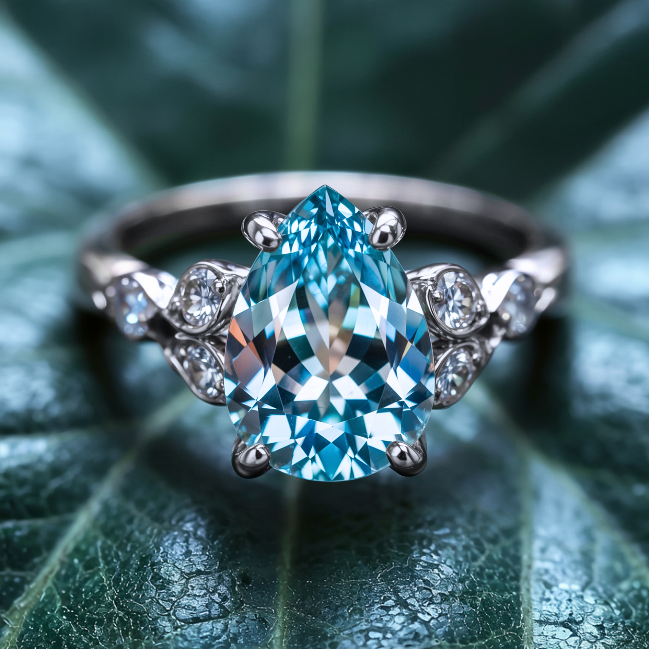 The Katalina Pear Cut Moissanite Ring