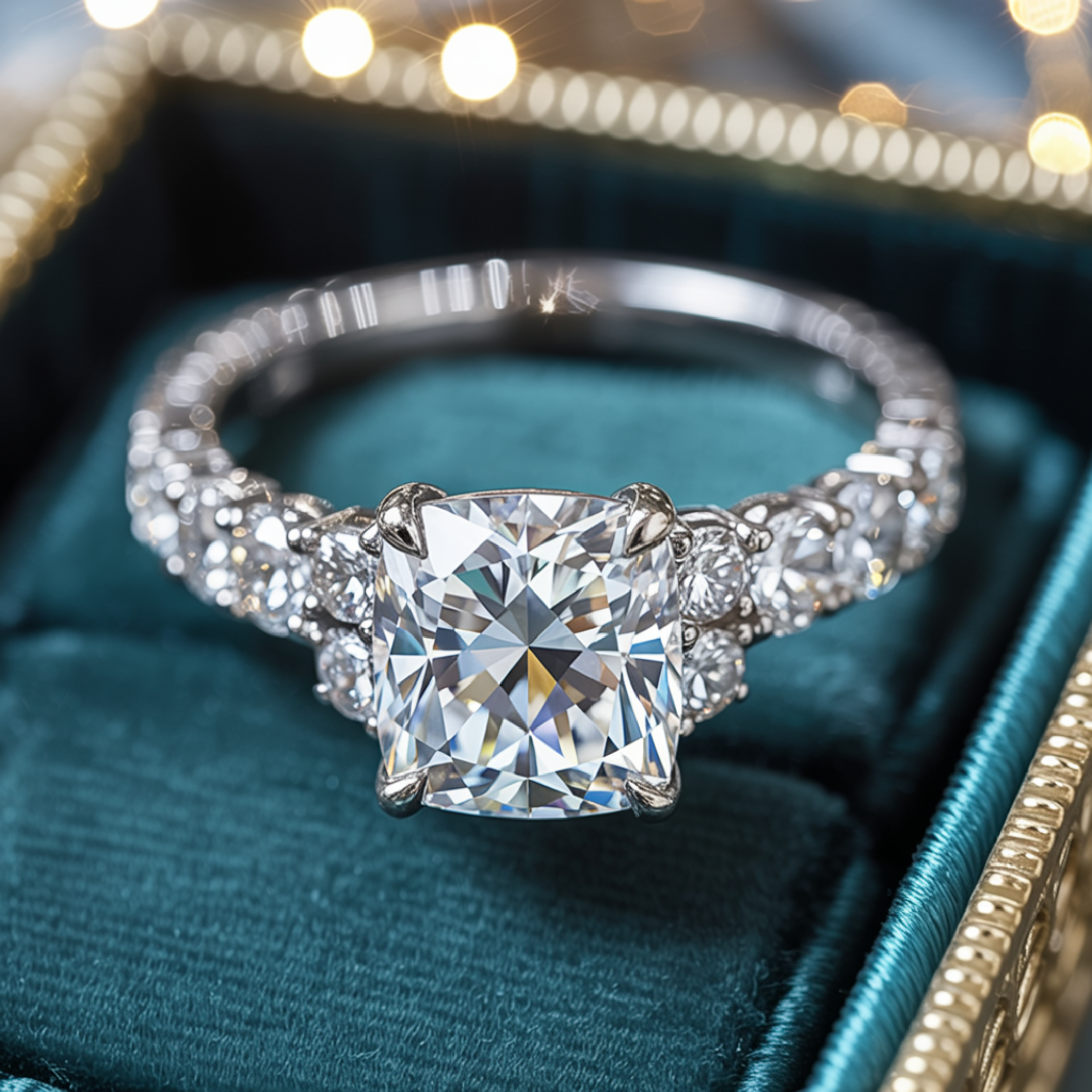 The Adelina Rae — Cushion Cut Moissanite Ring