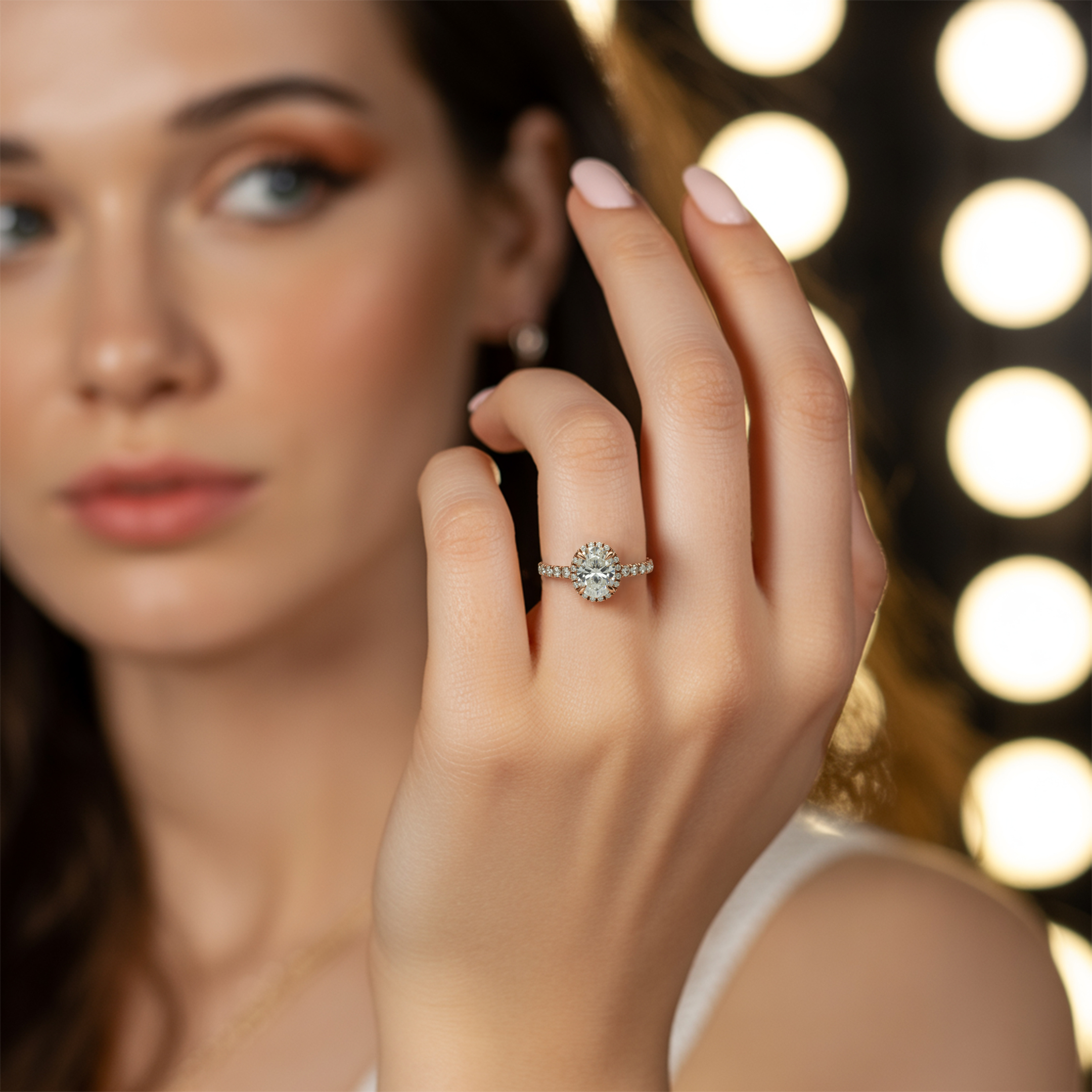 The Celestine - Halo Moissanite Ring