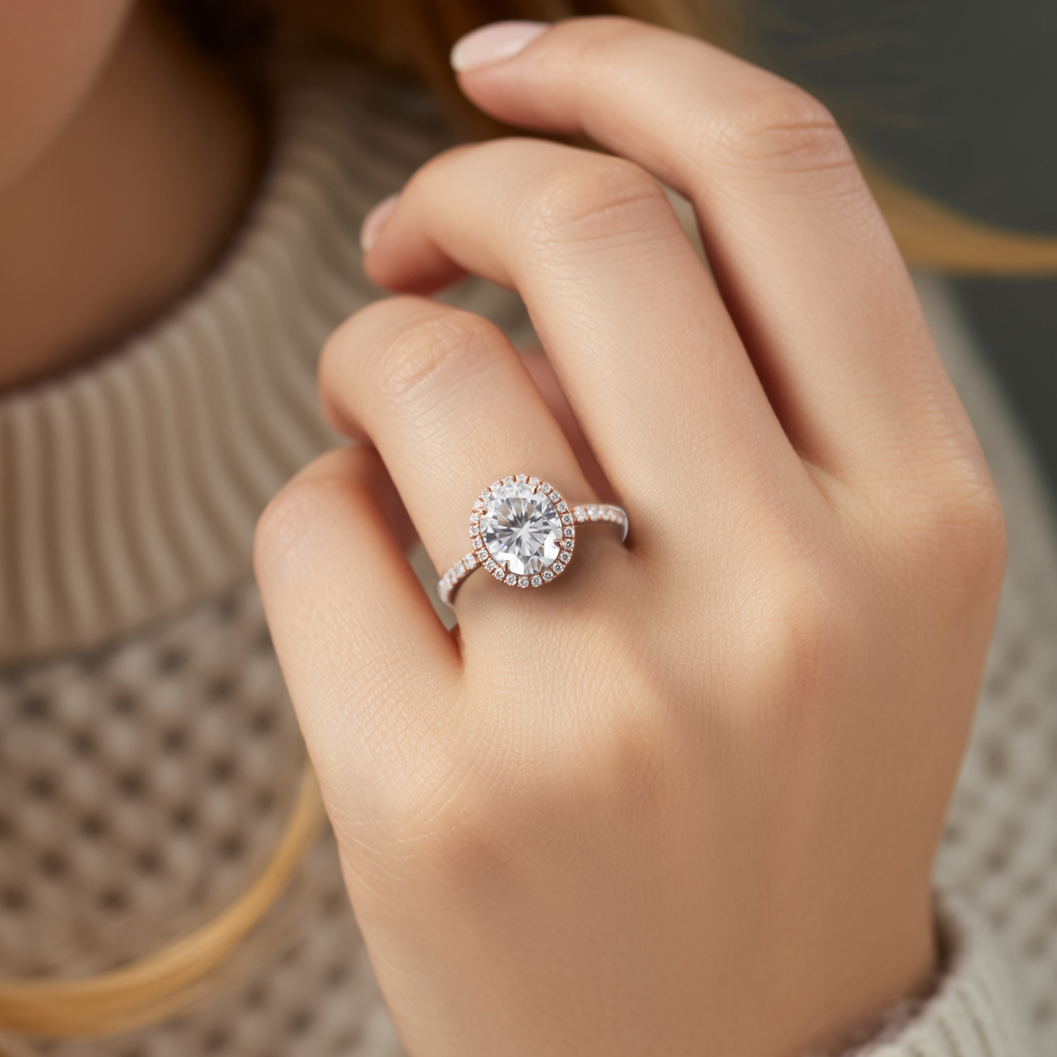 The Luna - Halo Moissanite Ring