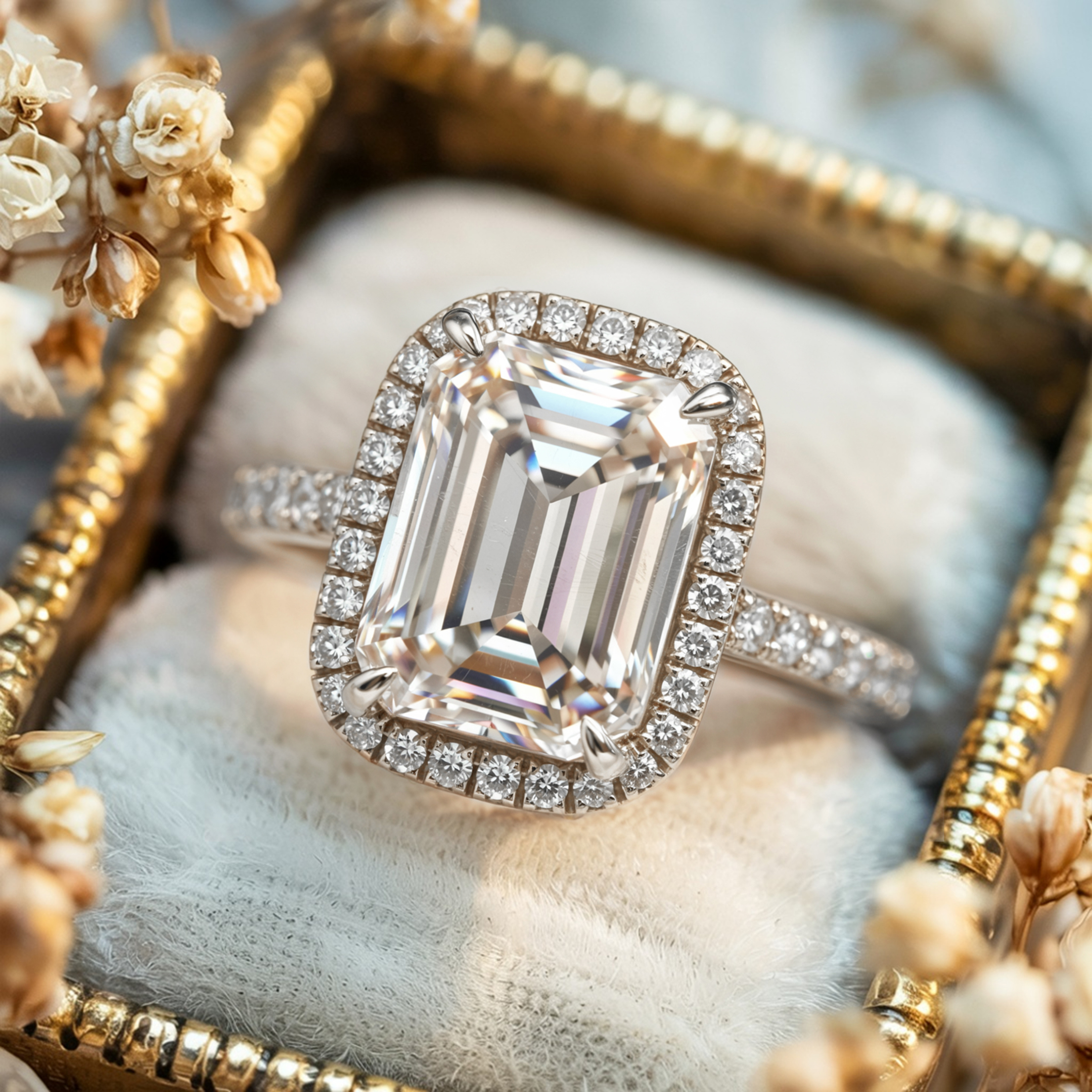 The Bella Jewel – Halo Moissanite Ring