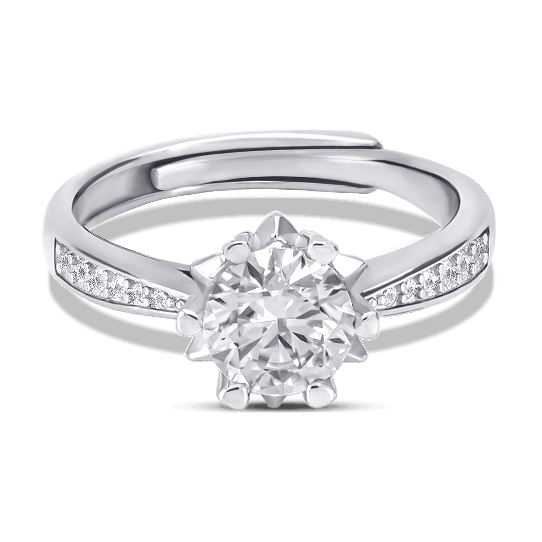 The Lumina: Round-Cut Moissanite Ring - S925 Sterling Silver
