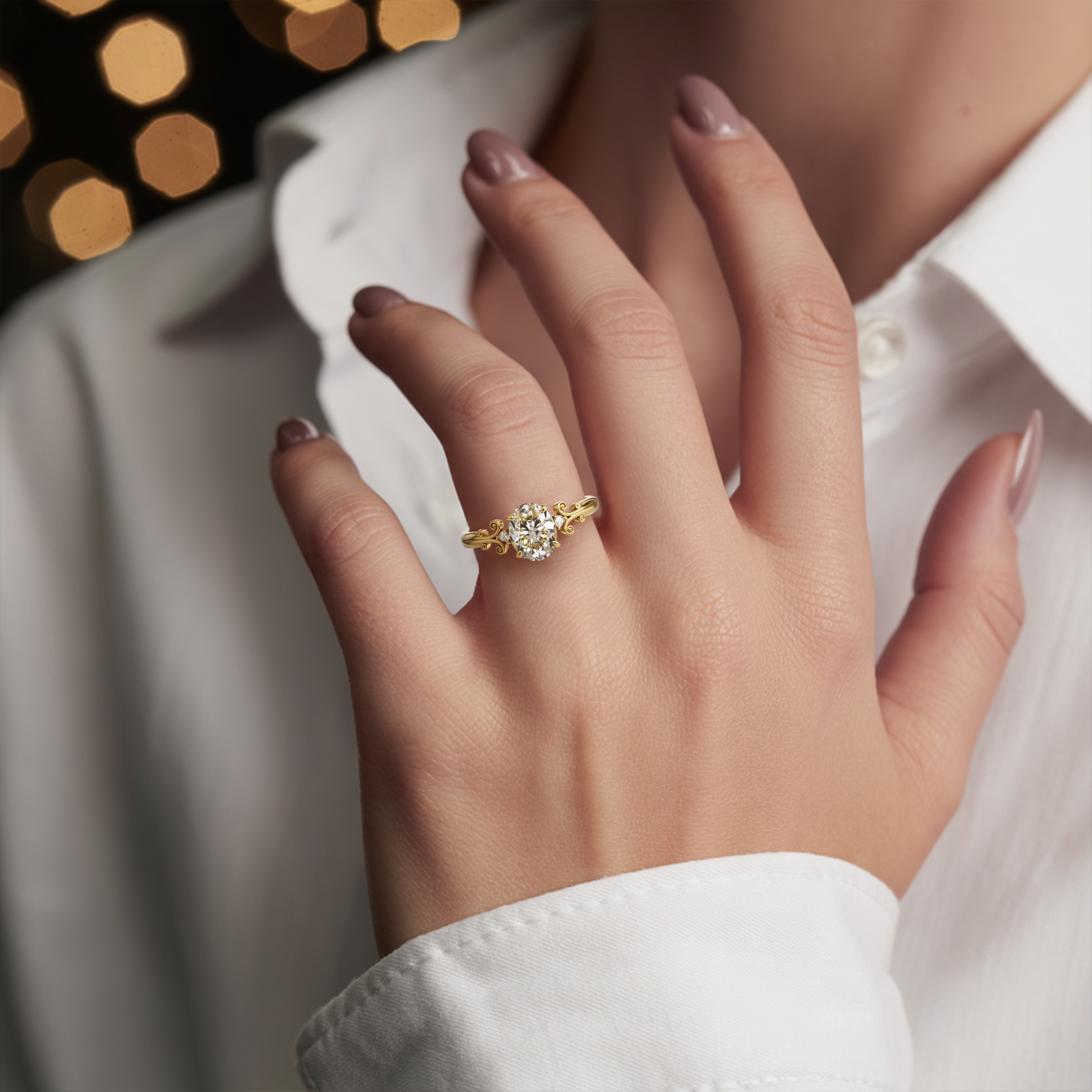 The Luna – Vintage Moissanite Ring