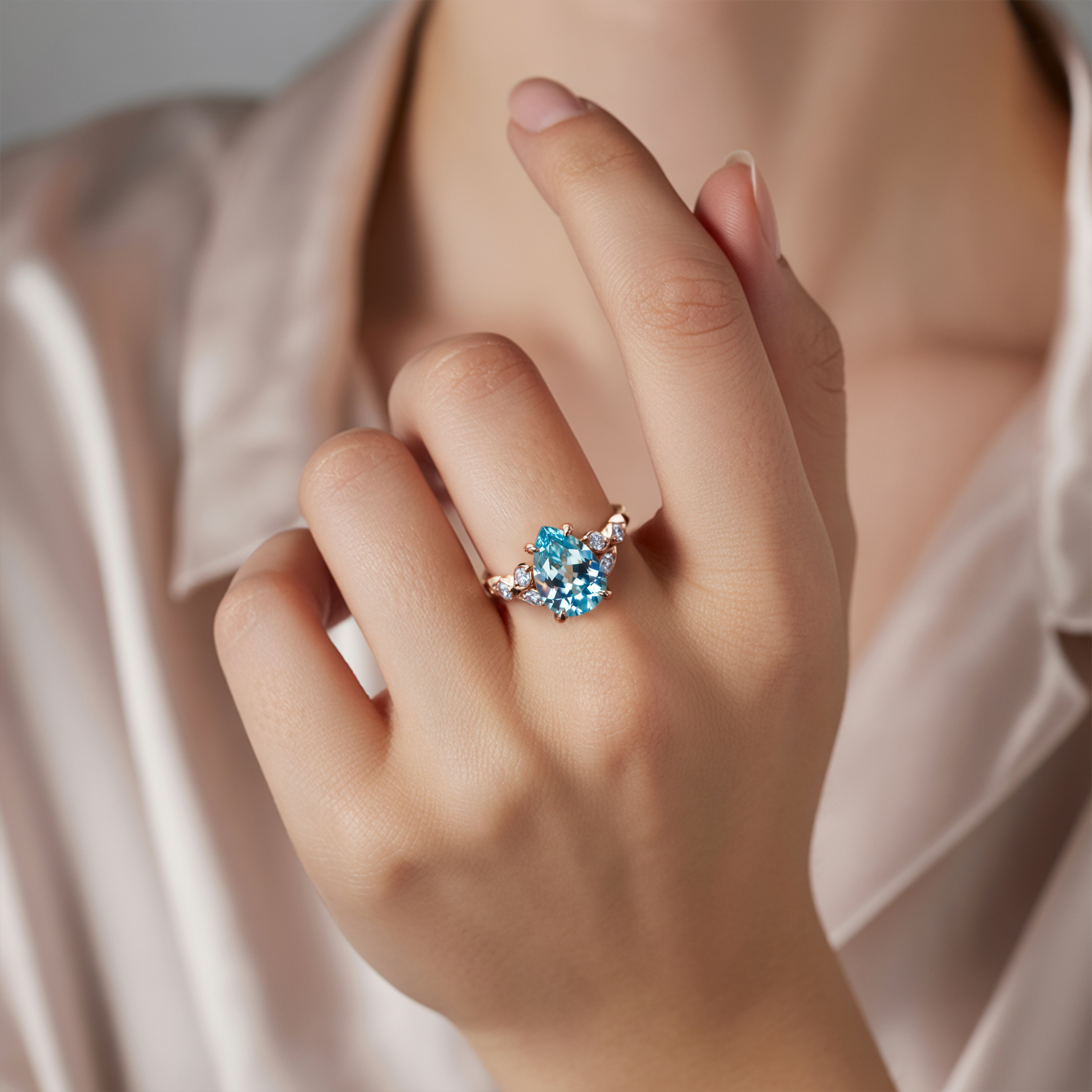 The Katalina Pear Cut Moissanite Ring