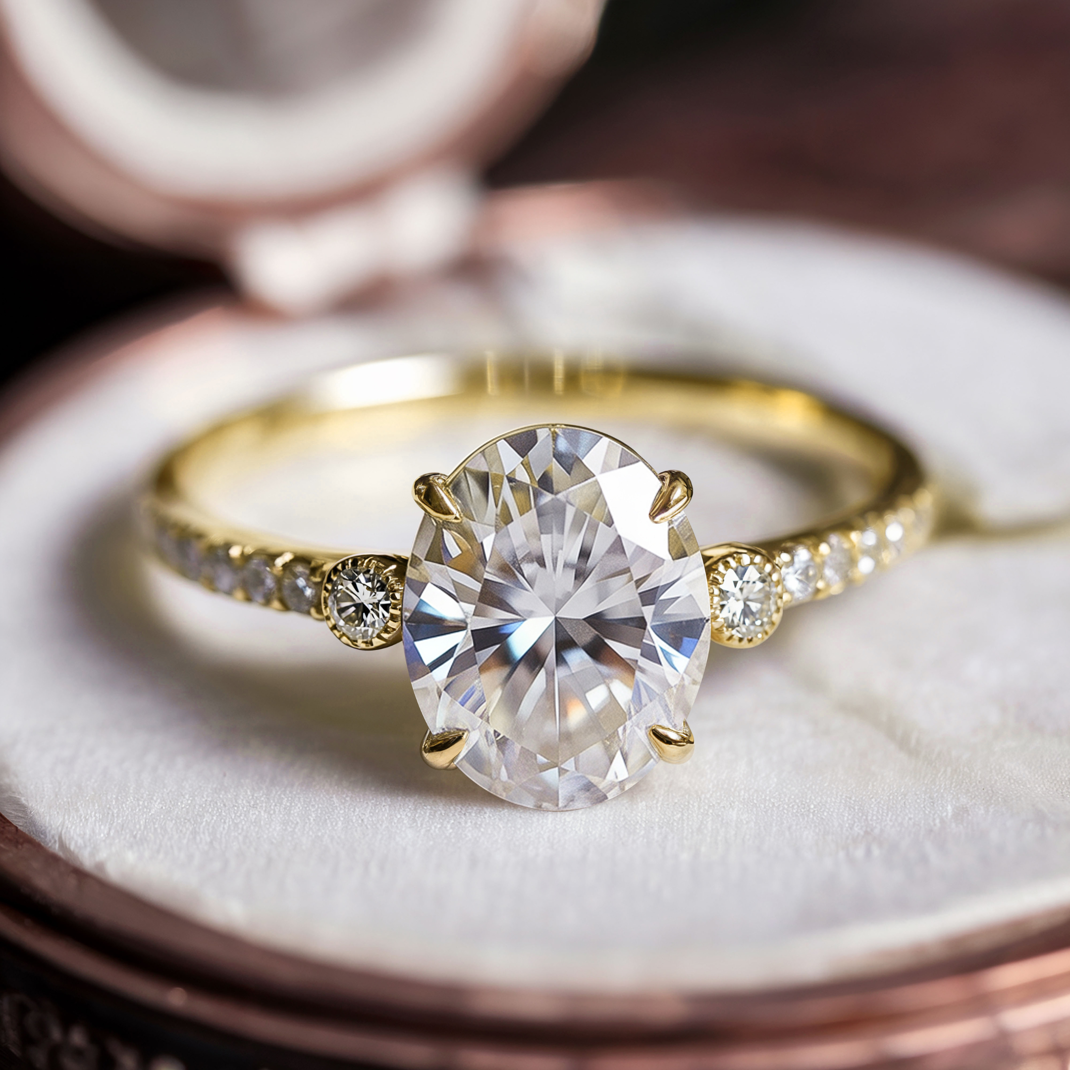 The Luna 3CT Moissanite Ring