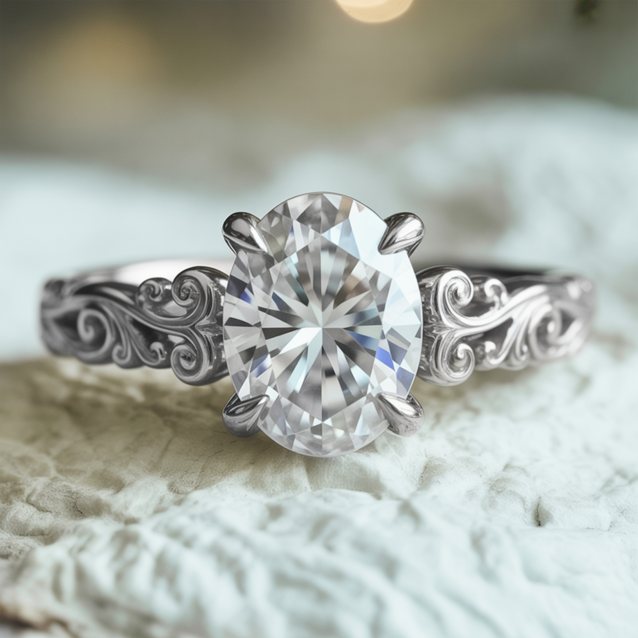 The Celestine - Vintage Moissanite Ring