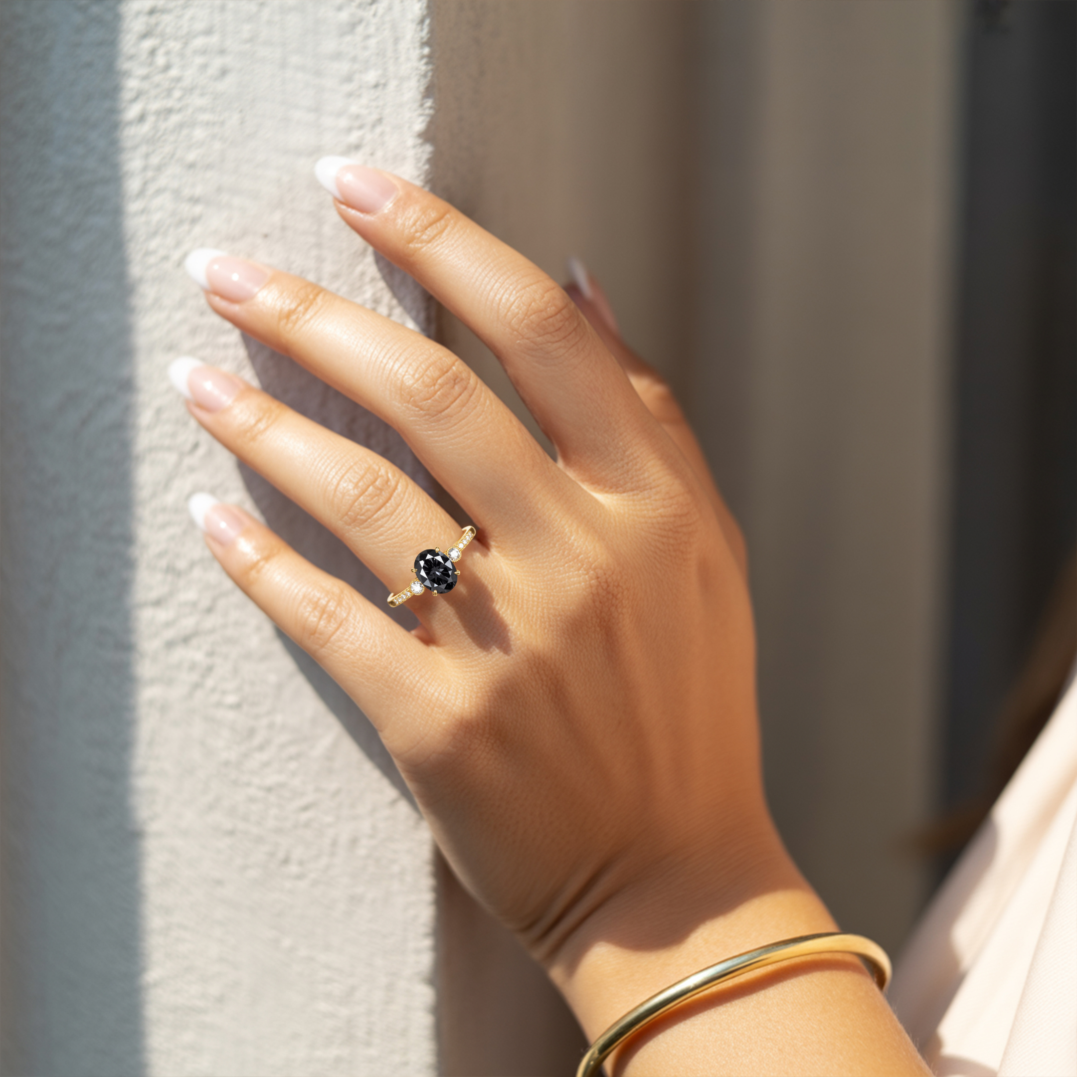 The Luna | To My Future Wife 2CT Oval Cut Black Moissanite Ring