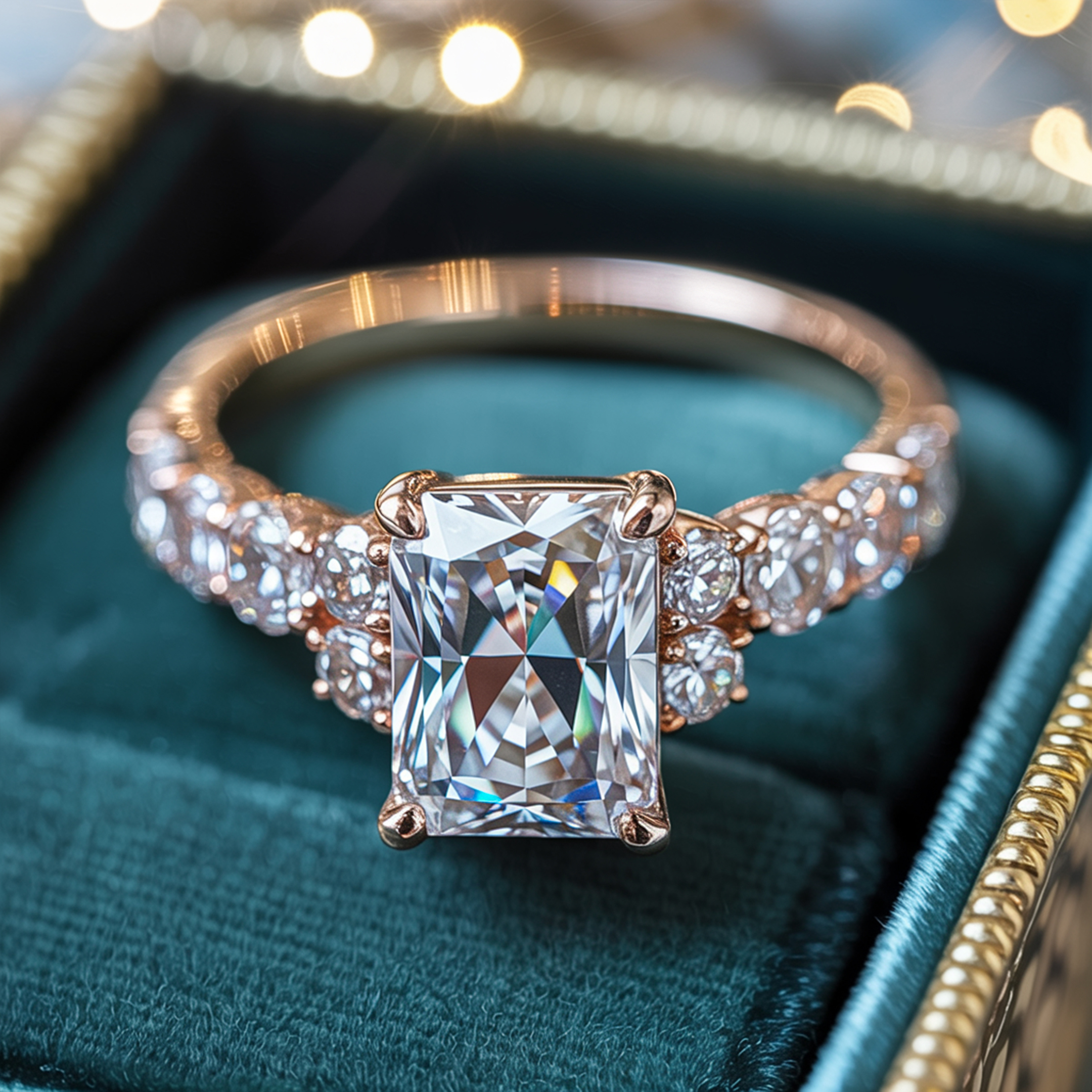 The Adelina Rae — Radiant Cut Moissanite Ring