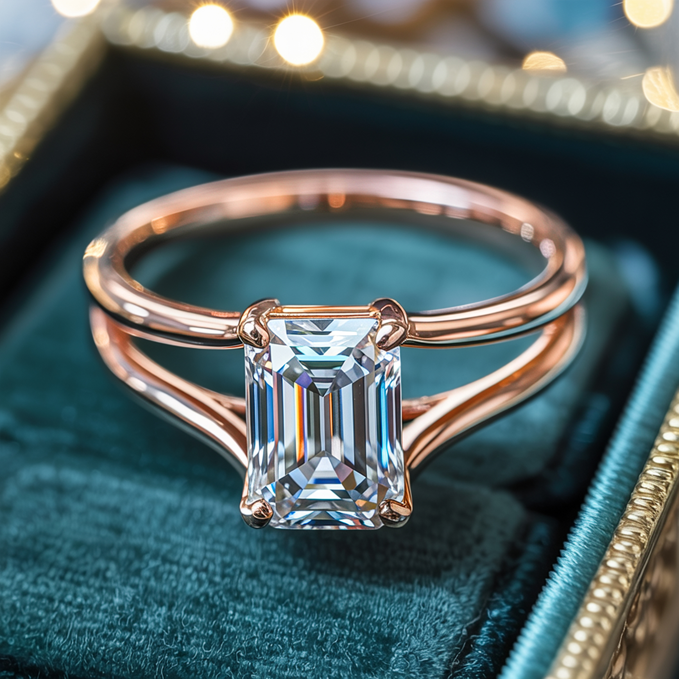 The Adelina Rae – Split Shank Moissanite Ring