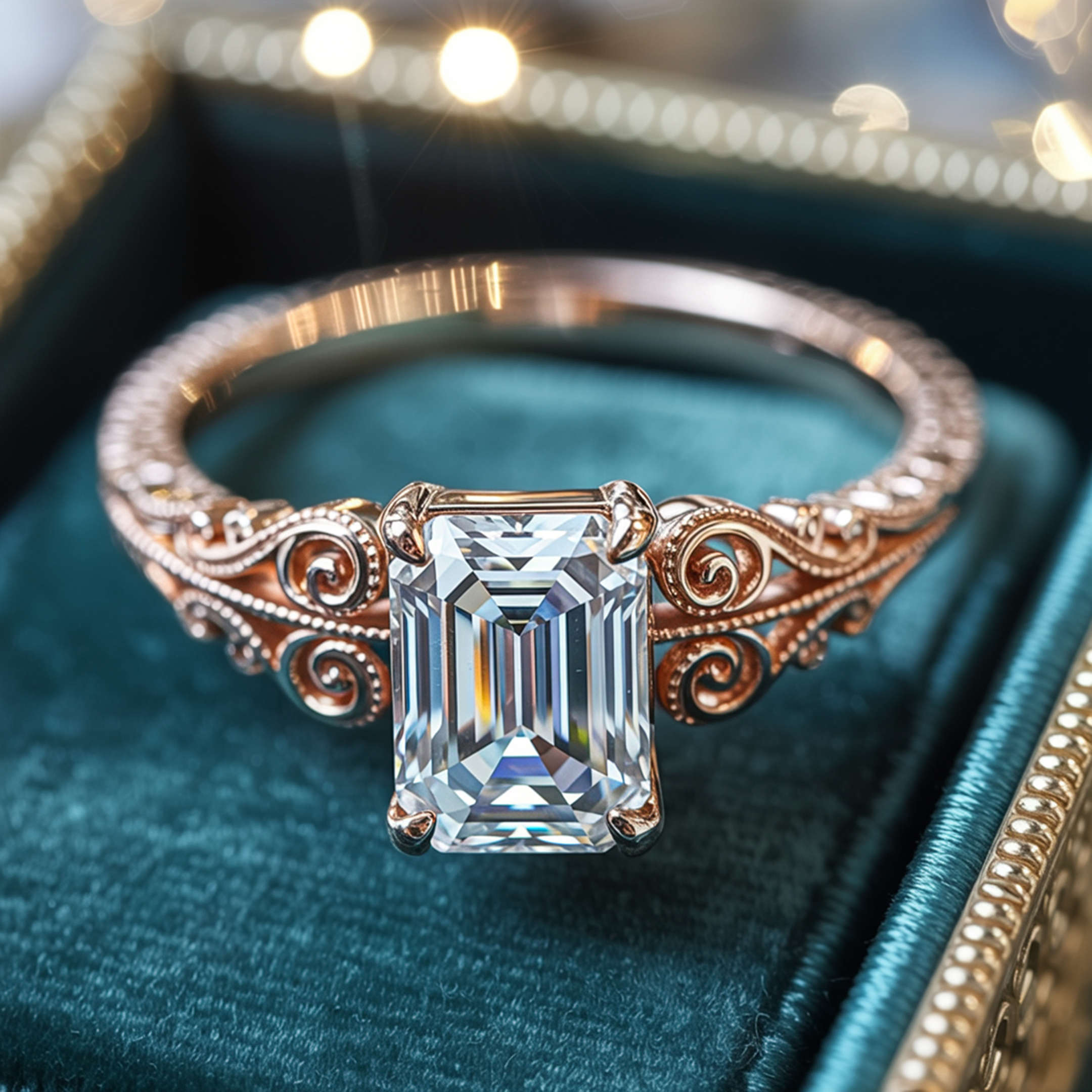 The Adelina Rae – Vintage Moissanite Ring