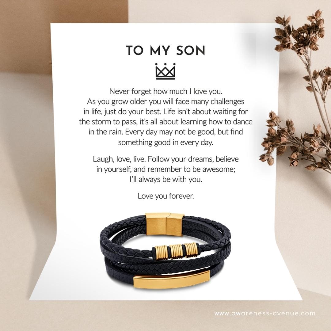To My Son | Love You Forever | Leather Bracelet